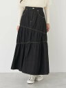 アースミュージック&エコロジー 服 レディース 【SALE／40%OFF】earth music&ecology デニムアシンメトリーティアードスカート レディース/ロング/24SS アースミュージック&エコロジー スカート その他のスカート ブラック ブルー