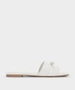 CHARLES & KEITH ボウ スライドサンダル チャールズアンドキース シューズ・靴 サンダル ホワイト【送料無料】