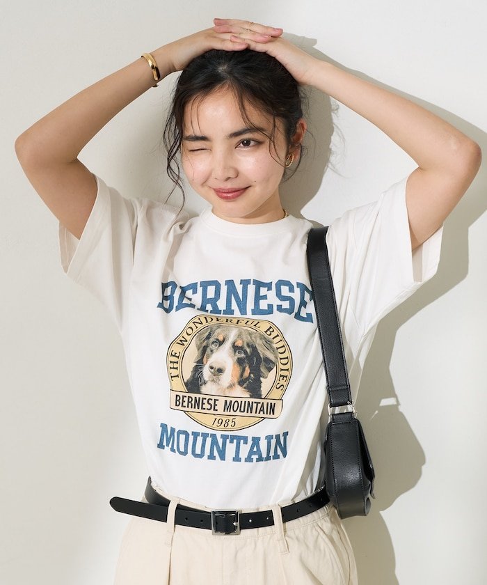 【SALE／40%OFF】FREAK'S STORE ドッグカレッジTシャツ 25SS フリークスストア トップス カットソー・Tシャツ ブルー グレー ホワイトのサムネイル