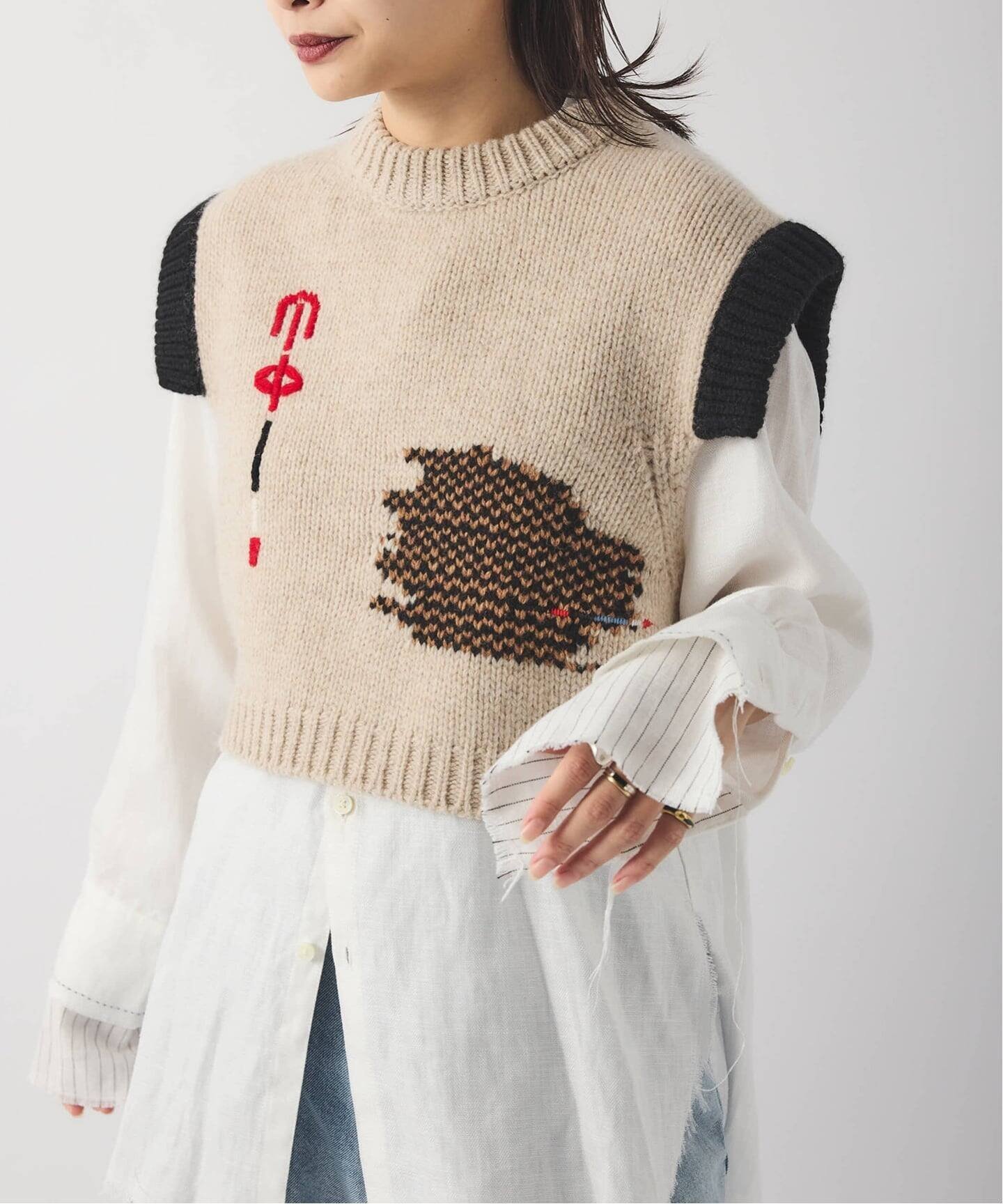 JOURNAL STANDARD 別注【Y.A.Acc】for JS Bicolor knit Vest ジャーナル スタンダード トップス ベスト..