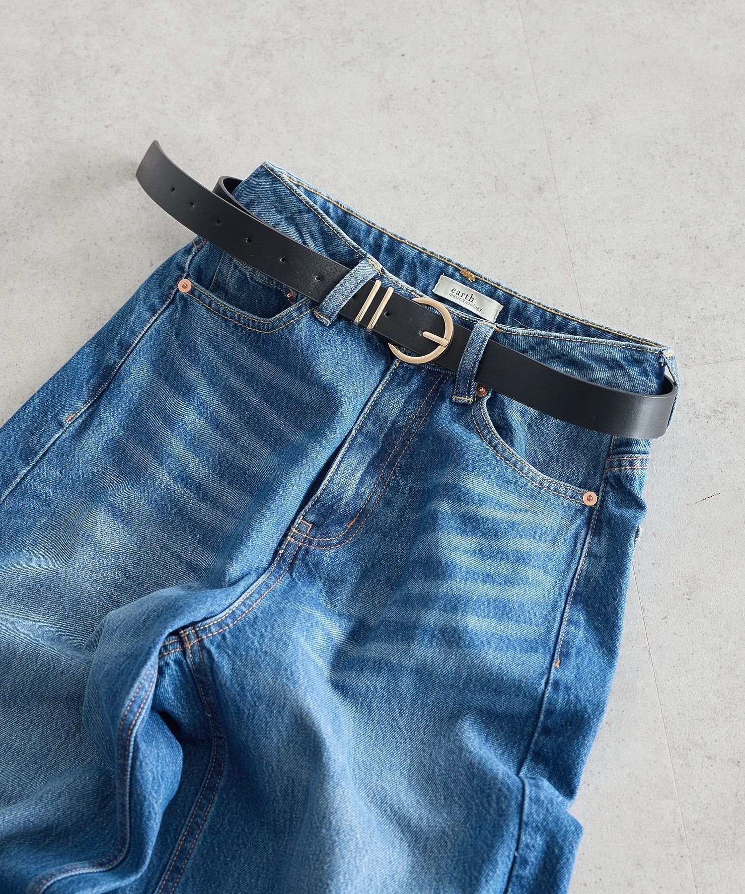 earth music&ecology ラウンド バックルベルト アースミュージック&エコロジー ファッション雑貨 ベル..