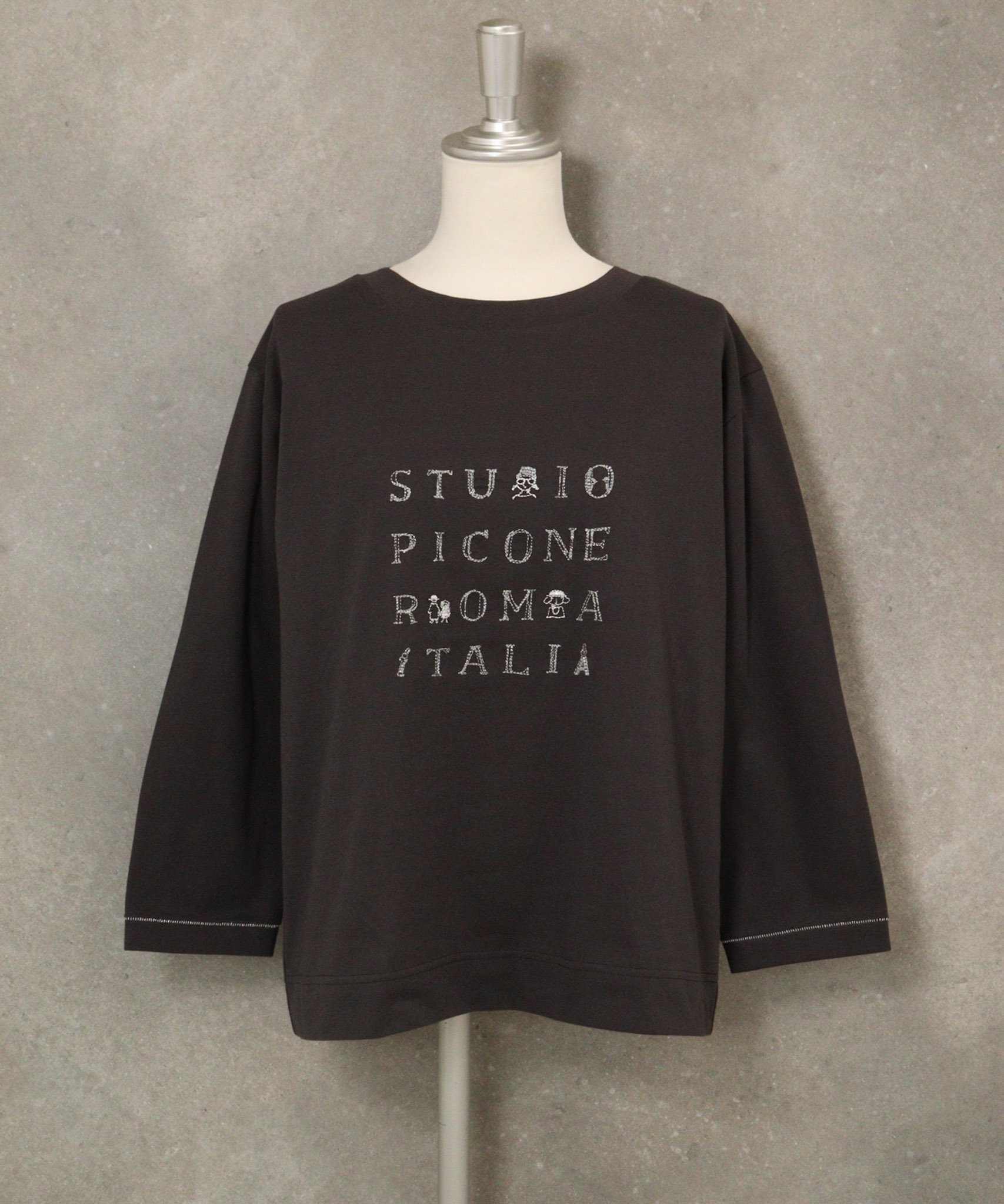 STUDIO PICONE 【スタジオピッコーネ公式】ラメ刺繍UV速乾七分袖プルオーバー スタジオピッコーネ トップス カットソー・Tシャツ ホワイト ベージュ グレー【送料無料】