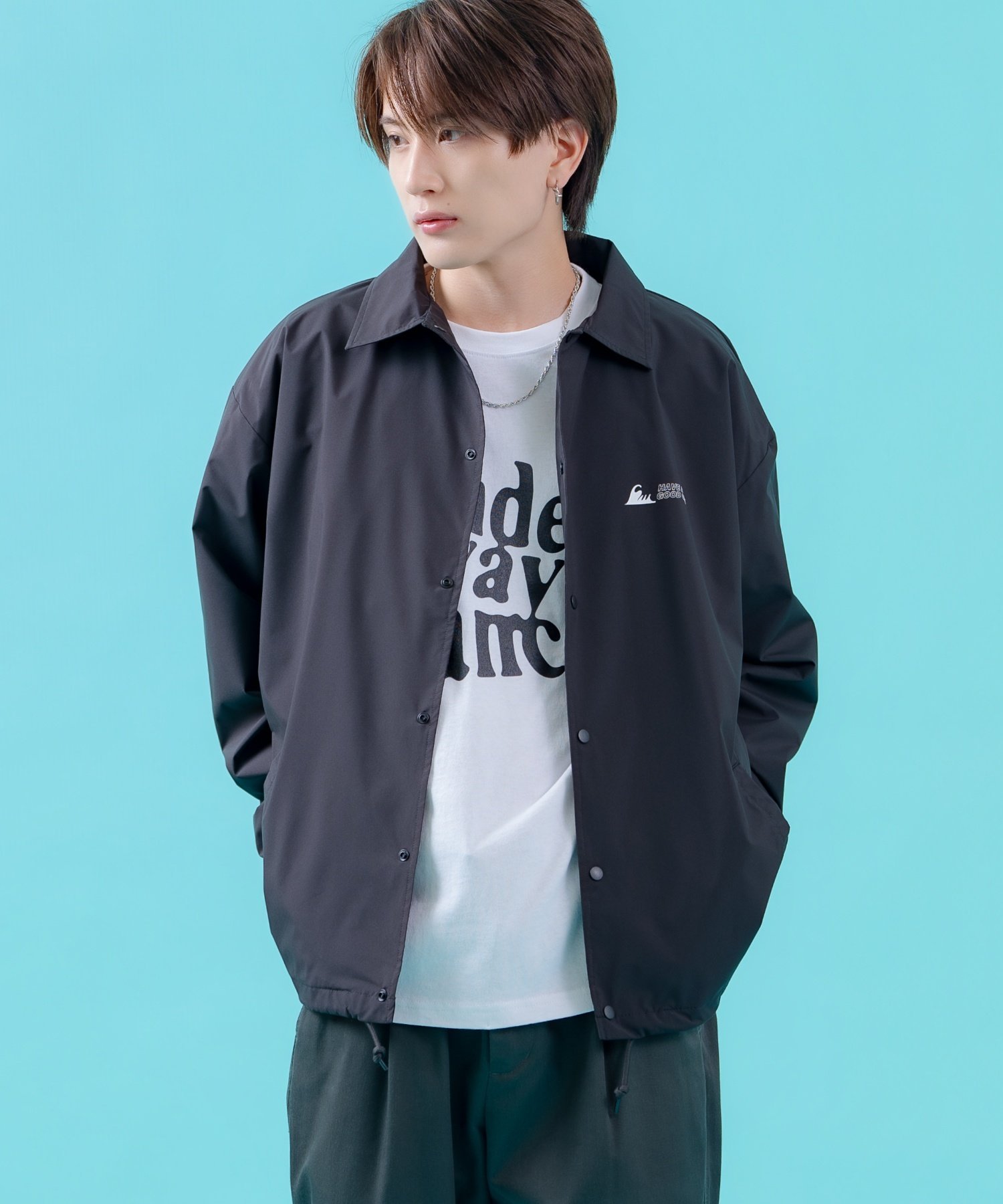 【SALE／10%OFF】SIDEWAY STANCE SIDEWAY STANCE サイドウェイスタンス HAVE A GOOD ONE コーチジャケット インプローブス ジャケット・アウター ナイロンジャケット ネイビー ブラック【送料無料】