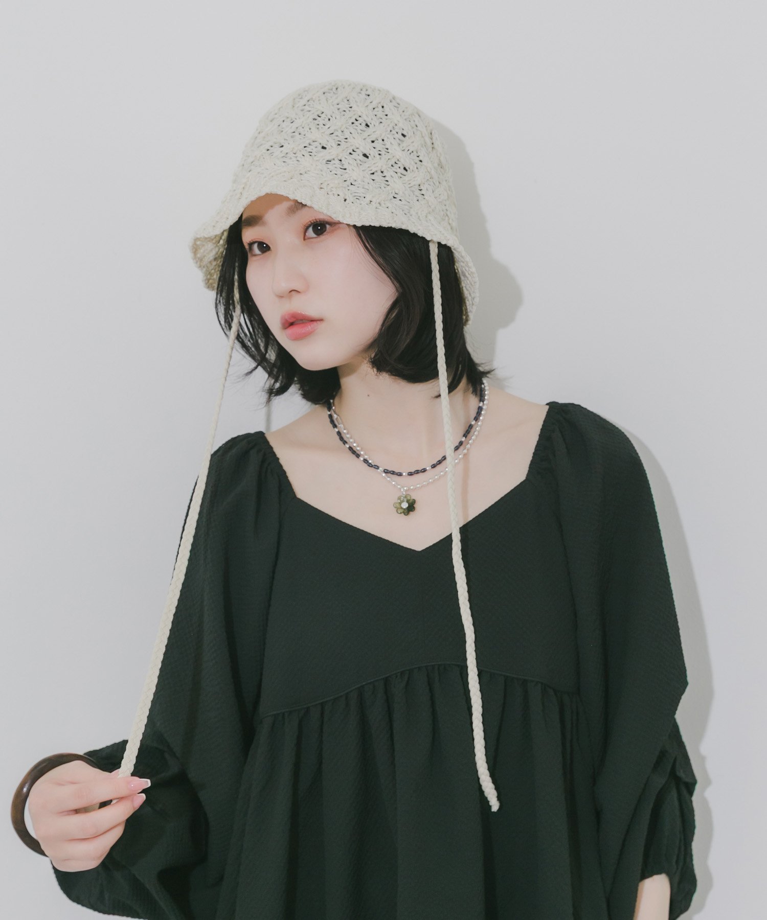 【SALE／40%OFF】SMELLY クロスアミサーモハット スメリー 帽子 ハット ブラック ホワイト