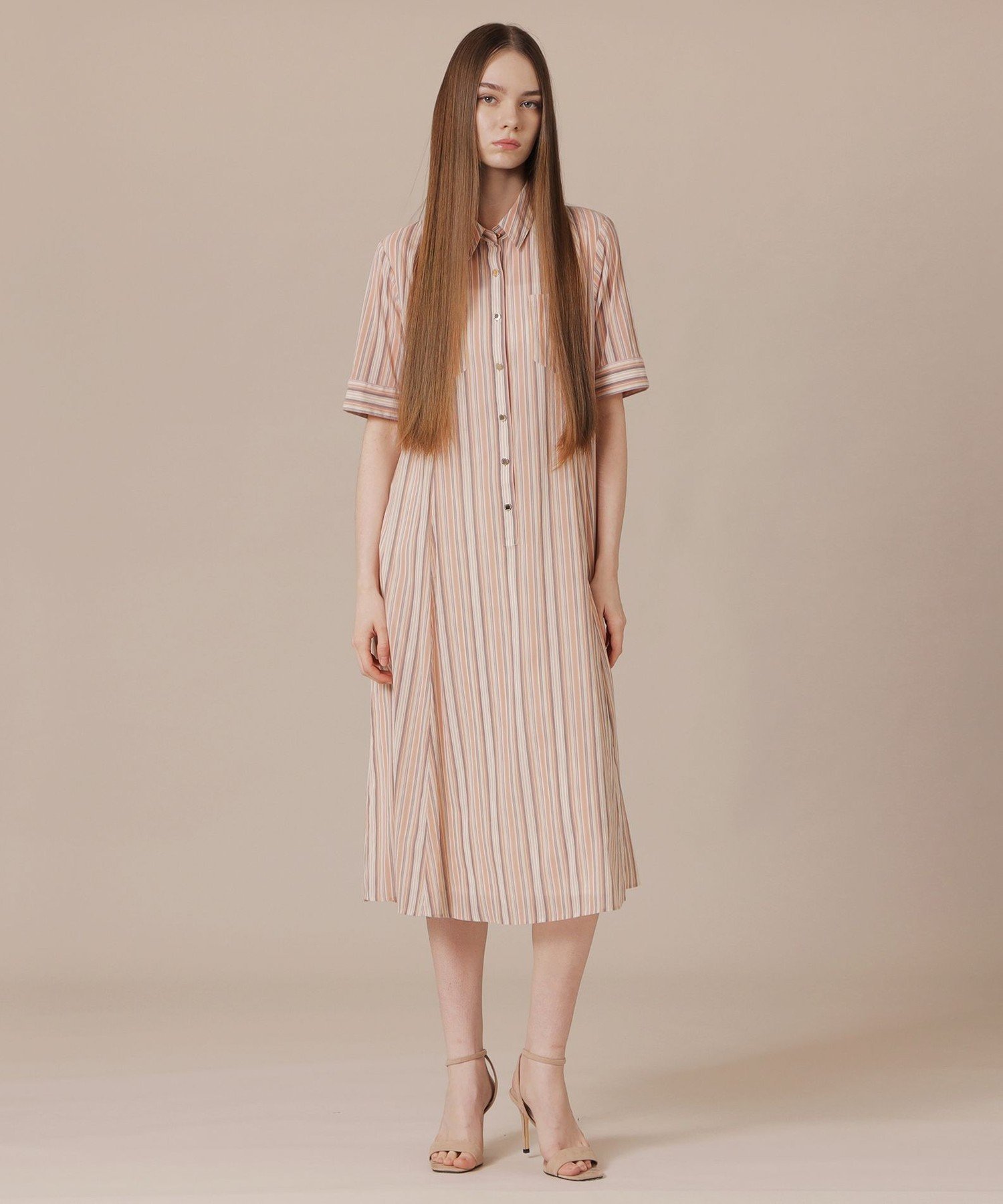 MACKINTOSH LONDON　(L Size) 【L】マーブルストライプワンピース マッキントッシュ ロンドン ワンピース・ドレス ワンピース ピンク グリーン【送料無料】