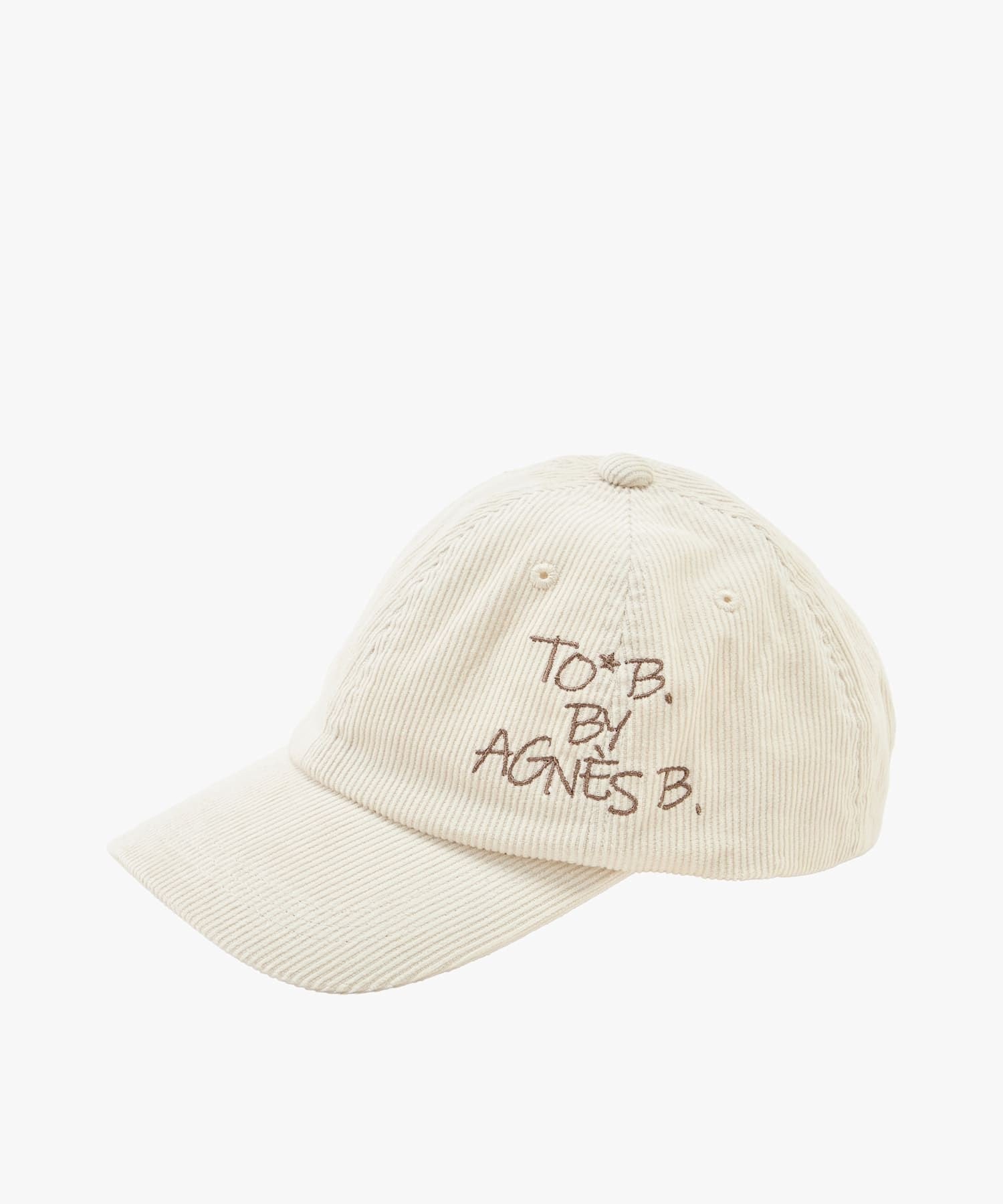 To b. by agnes b. コーデュロイ ロゴ キャップ アニエスベー 帽子 キャップ ホワイト【送料無料】