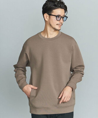 BEAUTY&YOUTH UNITED ARROWS 【WEB限定 WARDROBE SMART】ダブルニット クルーネック スウェット/セットアップ対応 ビューティー&ユース ユナイテッドアローズ トップス カットソー・Tシャツ カーキ ブラック グレー【送料無料】
