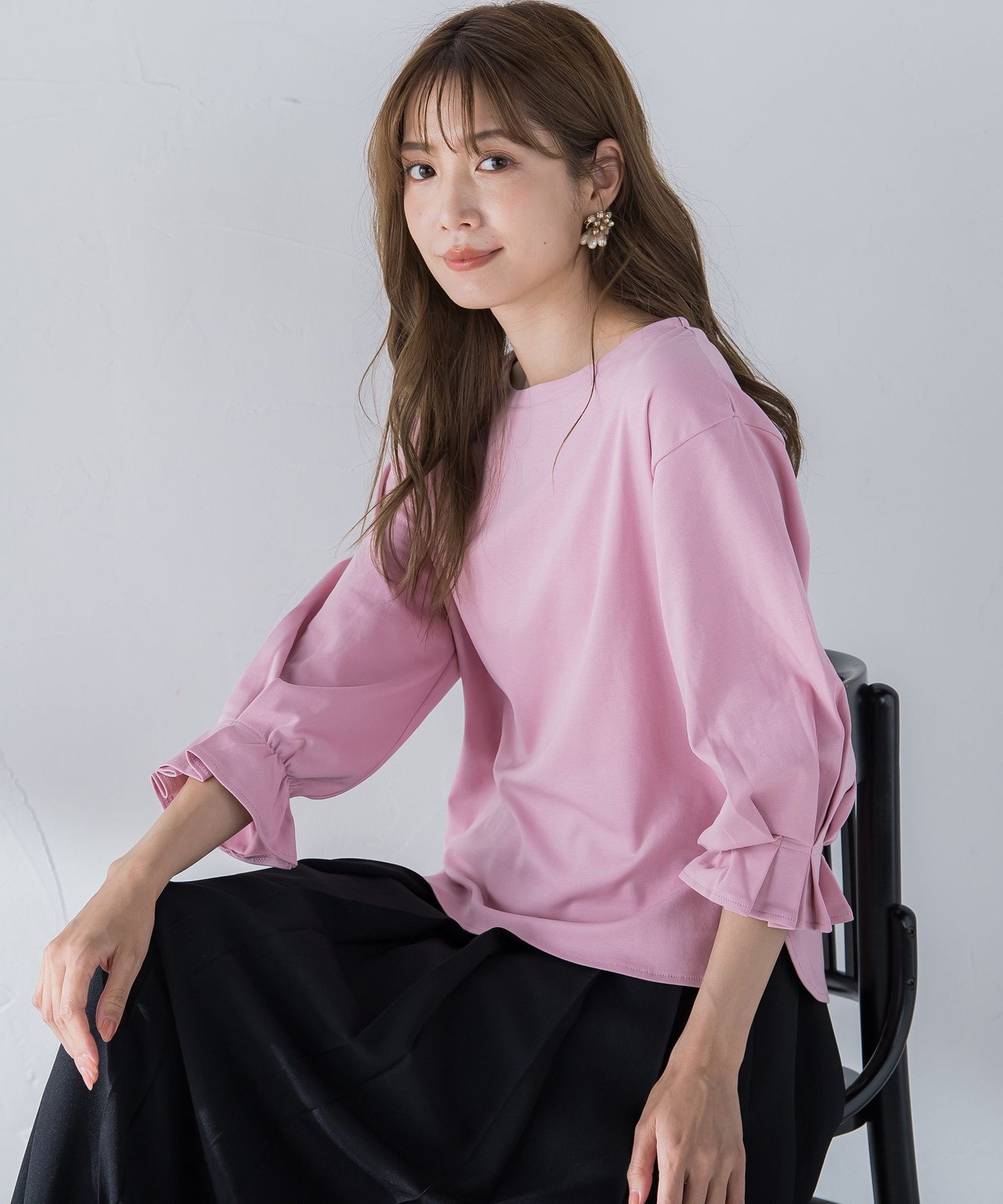 ketty キャンディースリーブボートネックカットソー ≪洗濯機で洗える≫ ケティ トップス カットソー・Tシャツ ピンク ホワイト ブラック【送料無料】のサムネイル