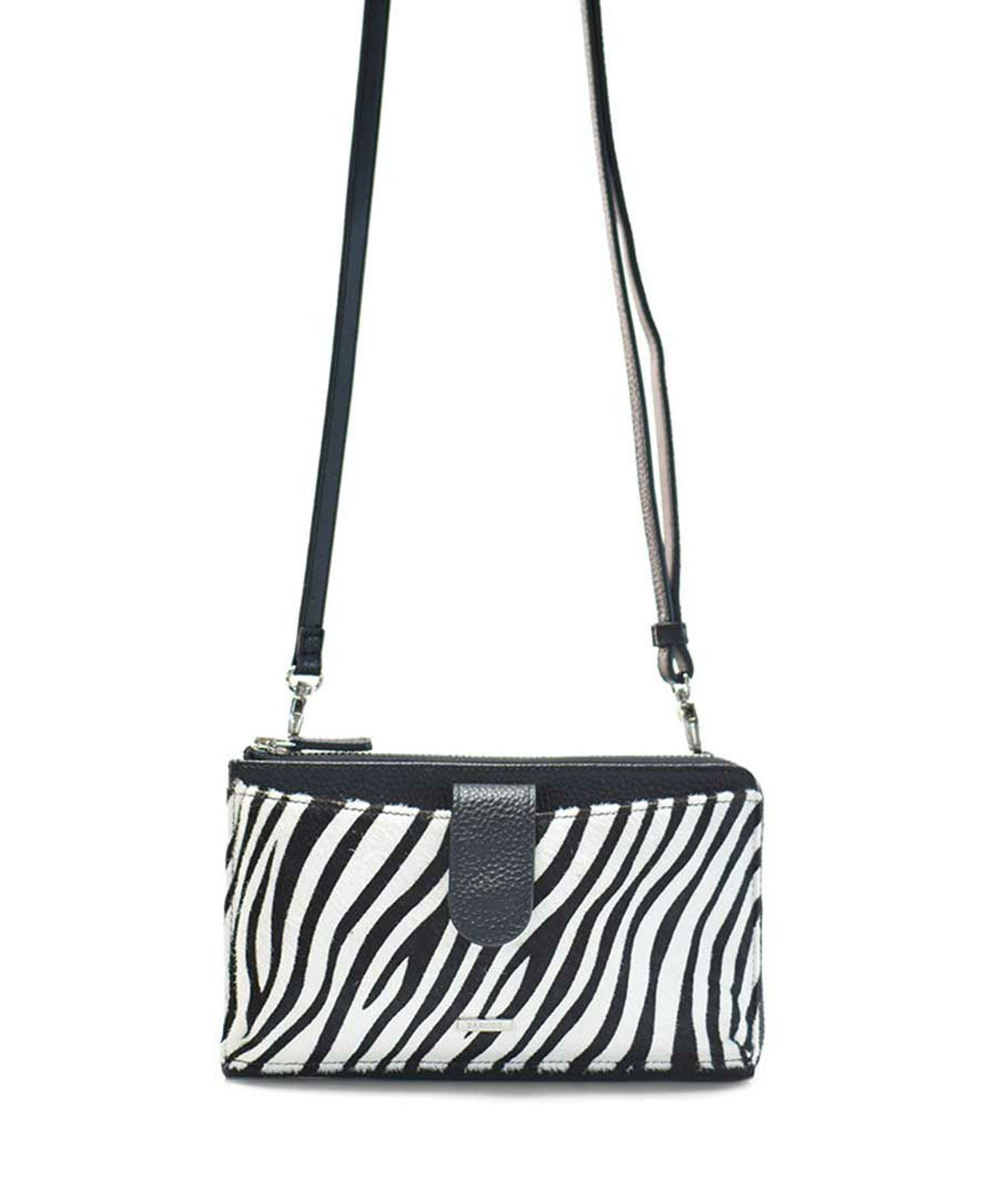 BARCOS 【BARCOS】アニマル柄横型レザーポシェット バルコス バッグ ボディバッグ・ウエストポーチ ブ..