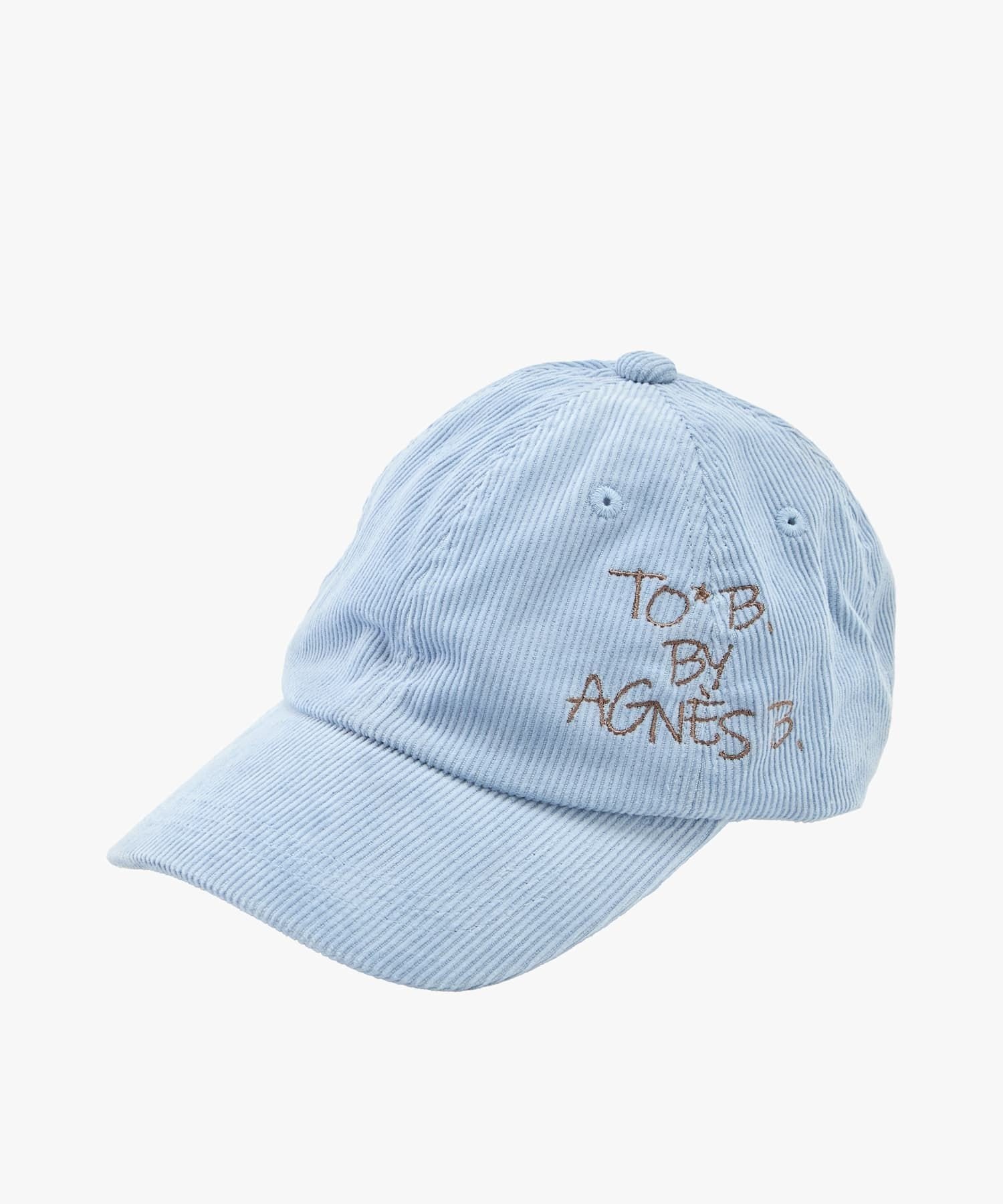 To b. by agnes b. コーデュロイ ロゴ キャップ アニエスベー 帽子 キャップ ブルー【送料無料】