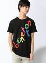 【SALE／70%OFF】BENETTON (UNITED COLORS OF BENETTON.) (M)マルチカラーロゴ半袖Tシャツ カットソー ベネトン(ユナイテッド カラーズ オブ ベネトン) トップス カットソー・Tシャツ ブラック イエロー ピンク ホワイト グリーン