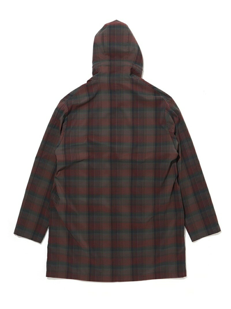 Dark Madras Hooded Coat 11-19-1346-887: Burgundy