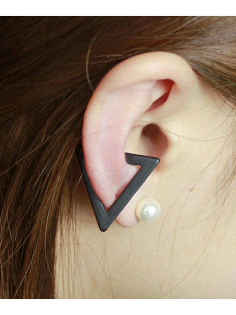 Fun&Daily Fun&Daily/F&D : トライアングルイヤーカフ ファンアンドデイリー アクセサリー・腕時計 イヤリング・イヤーカフ グレー シルバ...