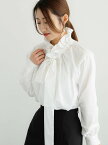 【SALE／37%OFF】Te chichi 【松井愛莉着用】フリルボウタイブラウス テチチ トップス シャツ・ブラウス ホワイト ネイビー ブルー【送料無料】