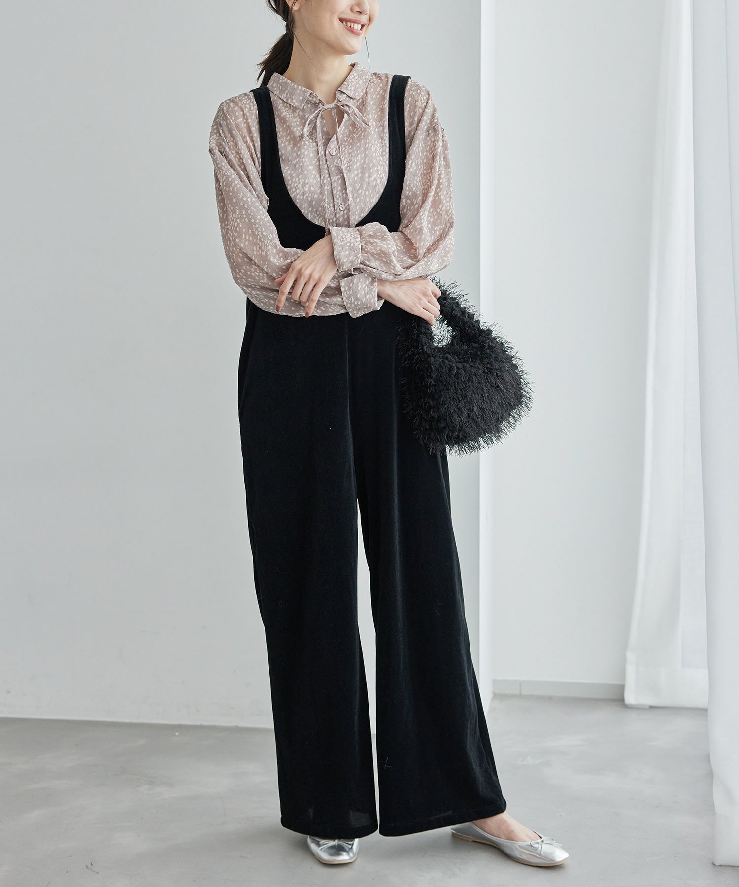 【SALE／50%OFF】ROPE' PICNIC PASSAGE フリンジファーワンハンドルバッグ ロペピクニック バッグ ハンドバッグ ベージュ ブラック stylife-14627662 Rakuten Fashion サンプル画像3
