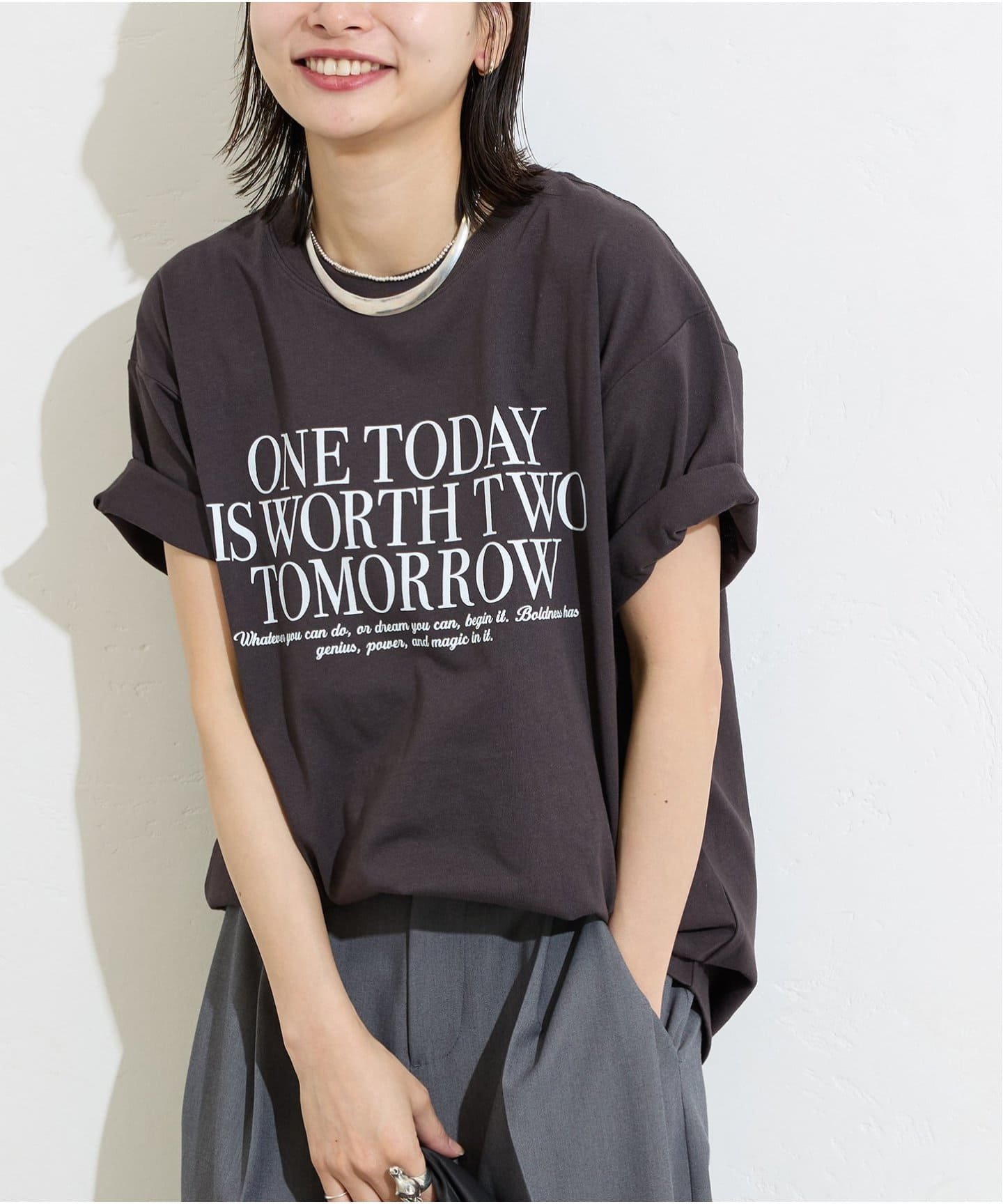JOURNAL STANDARD 《予約》汗ジミ防止天竺プリントT ジャーナル スタンダード トップス カットソー・Tシャツ ホワイト グレー ブラック【送料無料】のサムネイル