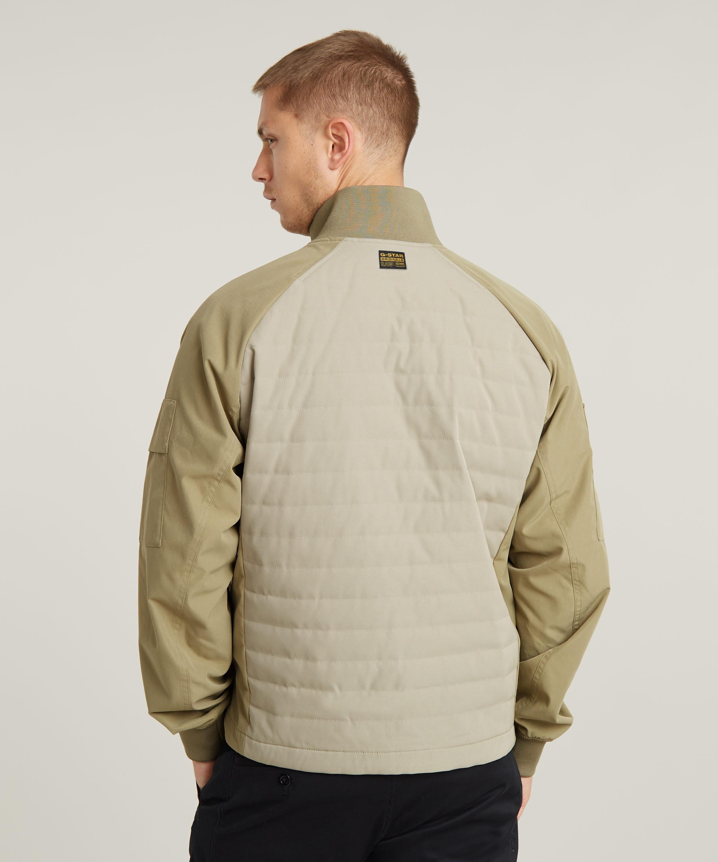 【公式ショップ】TRACK OVERSHIRT/切り替えデザイントラックジャケット/撥水ジップアップブルゾン ジースターロゥ ジャケット・アウター ブルゾン・ジャンパー カーキグリーン