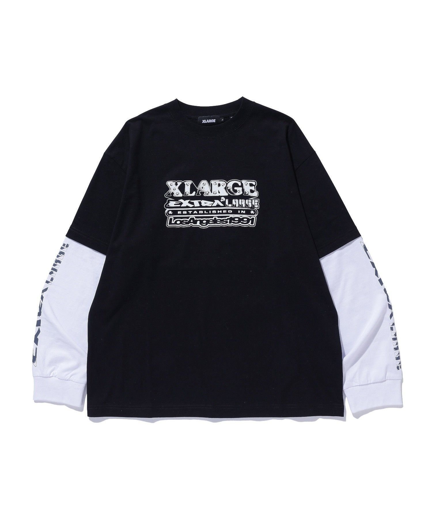 XLARGE EXTRALARGE LAYERED L/S TEE エクストララージ トップス カットソー・Tシャツ ベージュ グレー ブラック【送料無料】