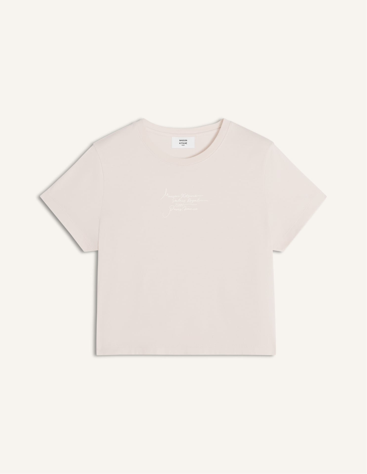 Maison Kitsune (W)POETIC SCRIPT BABY TEE-SHIRT メゾン キツネ トップス カットソー・Tシャツ ピンク