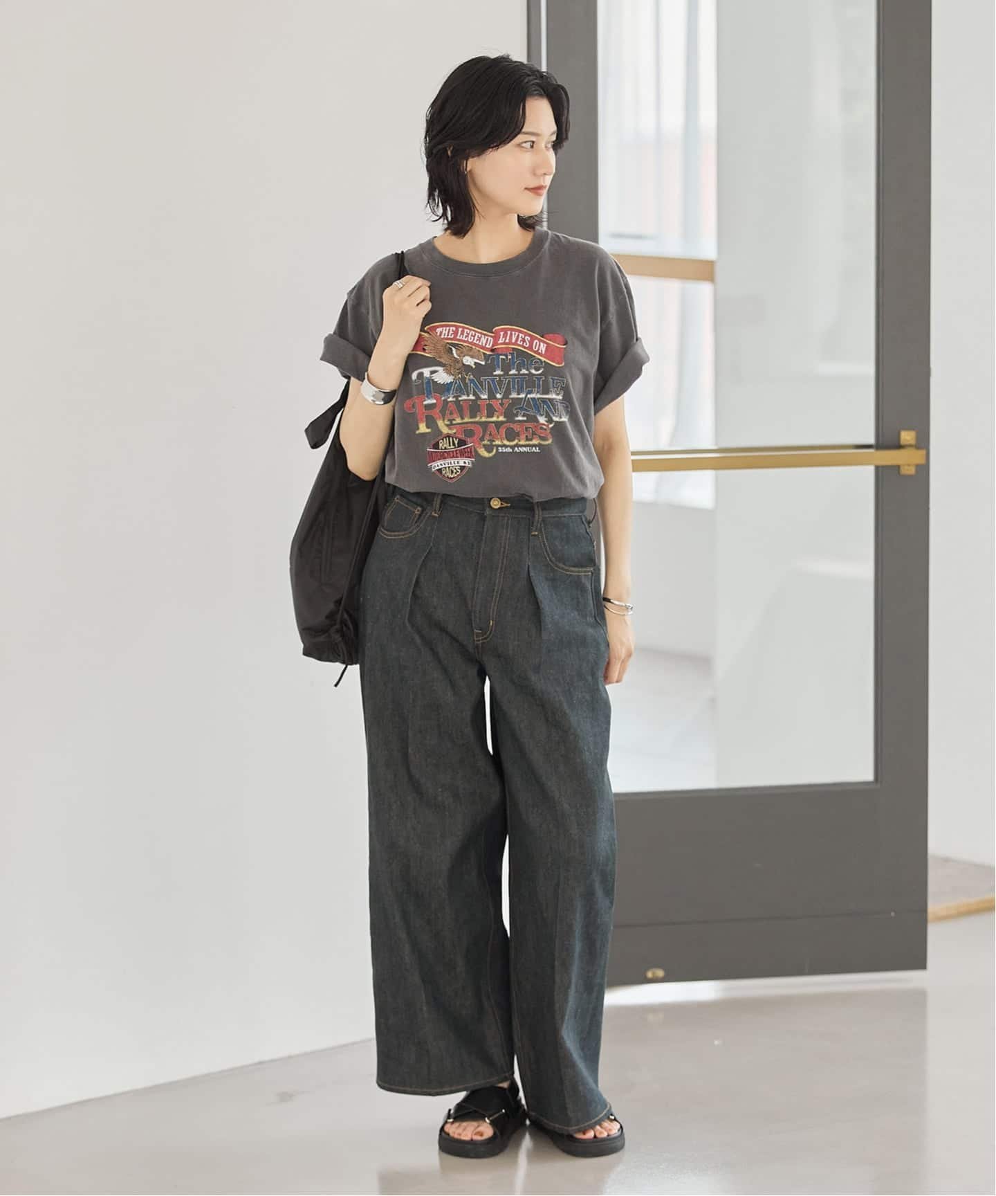 JOURNAL STANDARD JS FES VINTAGE Tシャツ ジャーナル スタンダード トップス カットソー・Tシャツ ブラック ブラウン