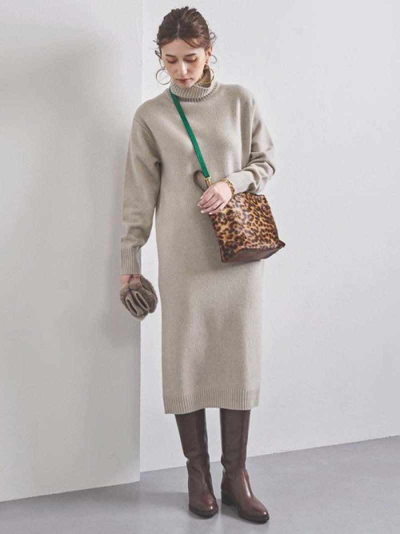 【SALE／60%OFF】UNITED ARROWS UWSC ロング タートルネック ニットワンピース†◆ ユナイテッドアローズ アウトレット ワンピース・ドレス ワンピース ブラウン カーキグリーン ベージュ【送料無料】のサムネイル