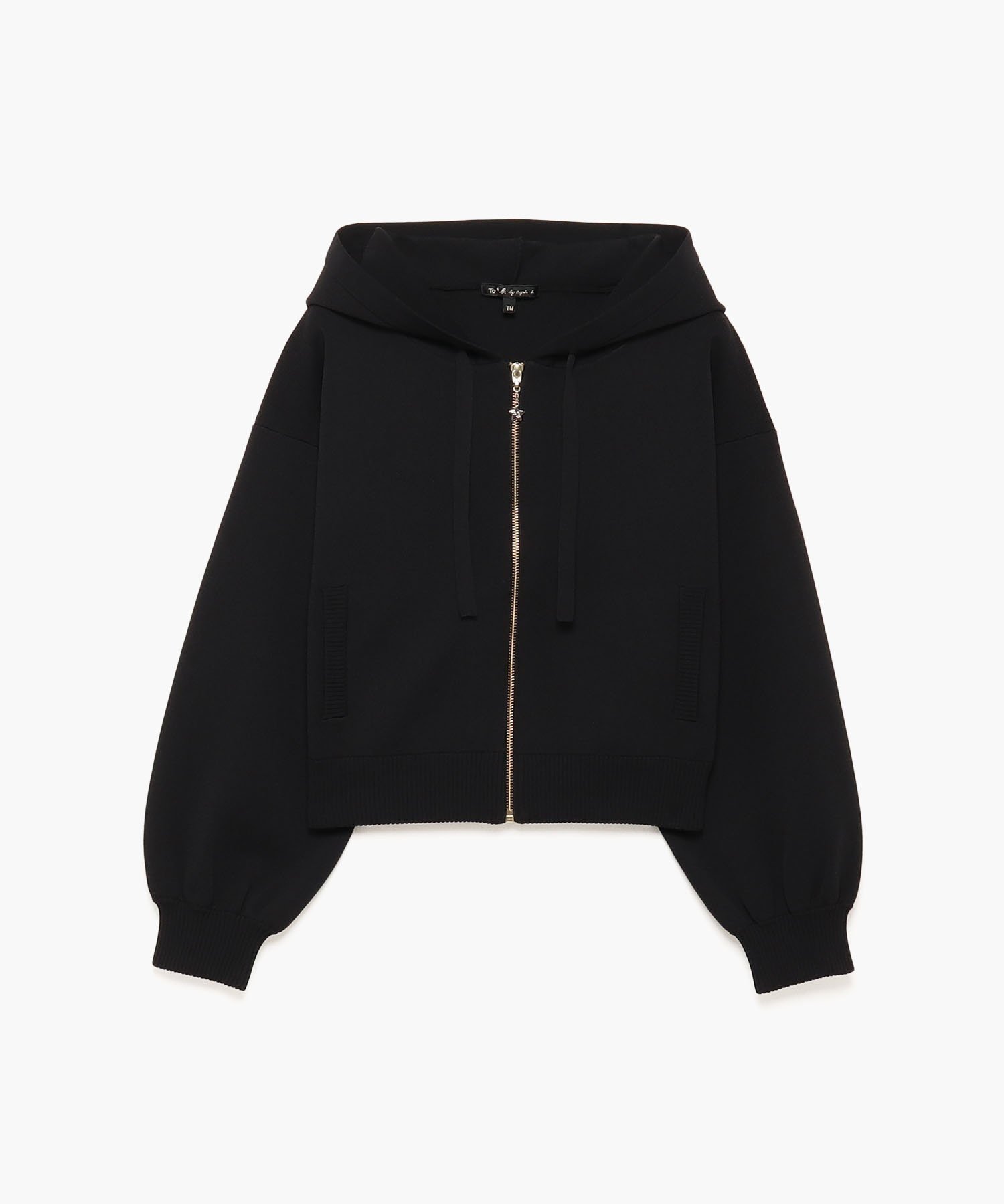 To b. by agnes b. WS91 HOODIE スポーティミニジップフーディ アニエスベー トップス パーカー・フーディー ブラック【送料無料】