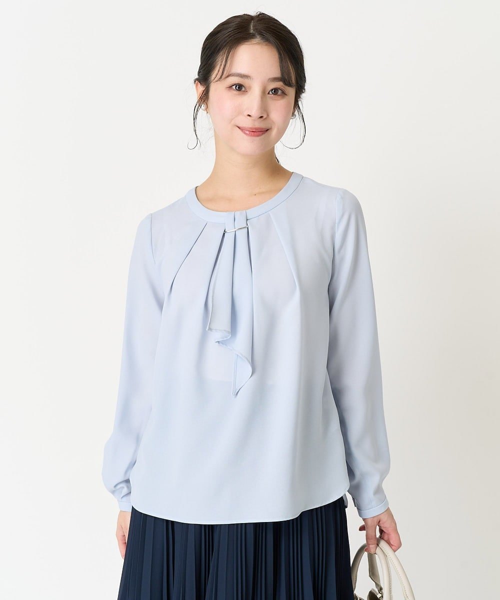 MK MICHEL KLEIN（小さいサイズ） 【小さいサイズ】マルチwayボウタイブラウス/洗える メゾンドゥサンク トップス シャツ・ブラウス ホワイト