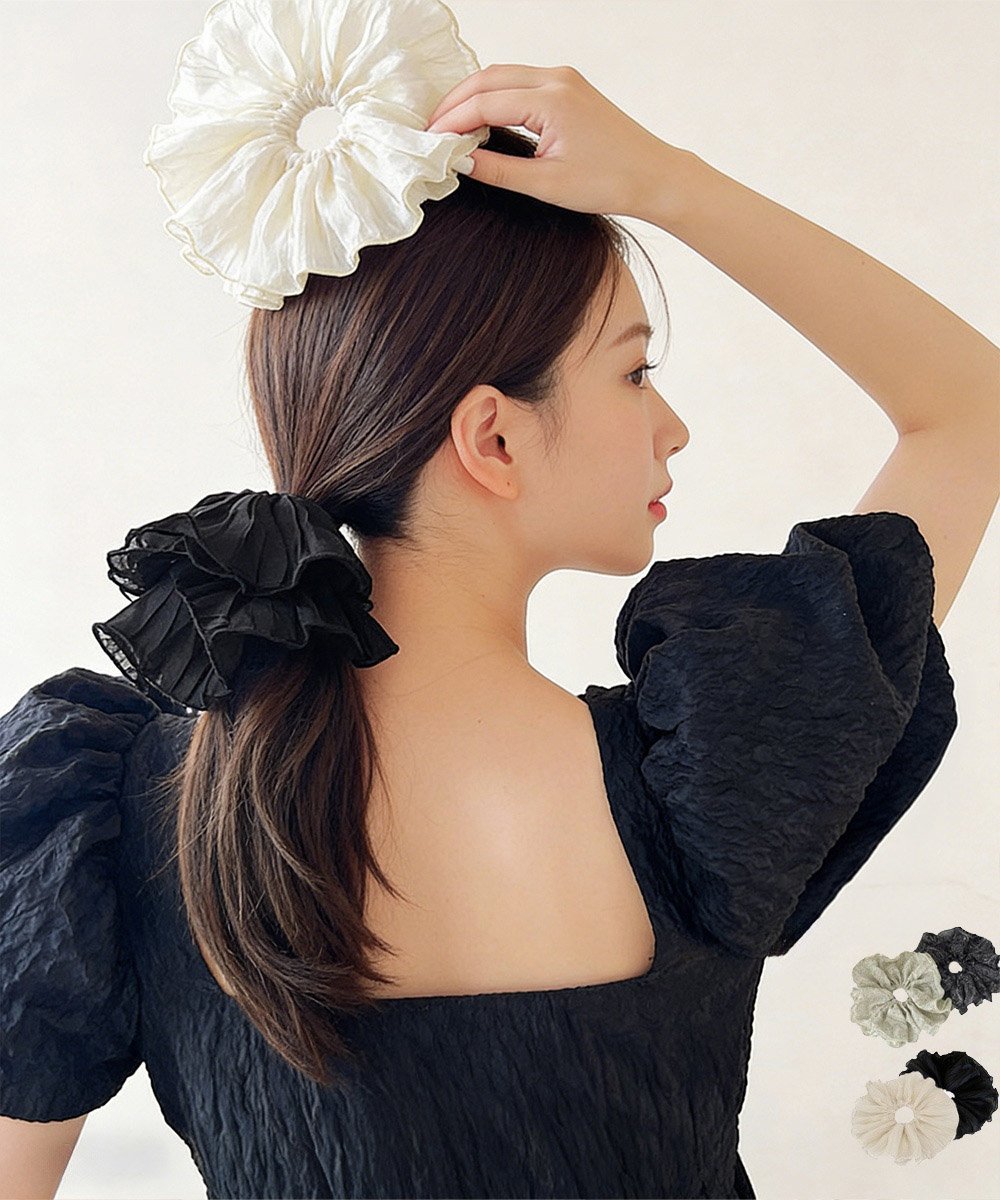 【SALE／30%OFF】miniministore フリルシュシュ 大きめボリュームヘアゴム ミニミニストア ヘアアクセサリー その他のヘアアクセサリー
