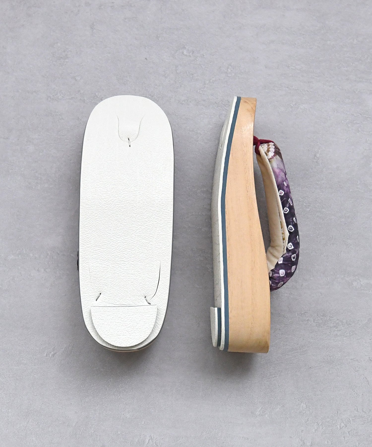 Nico@ntique ニコアンティーク 高級桐下駄 有松絞り鼻緒 Sサイズ 舟形 白木 ウタタネ 着物・浴衣・和装小物 和装小物 ベージュ【送料無料】 3