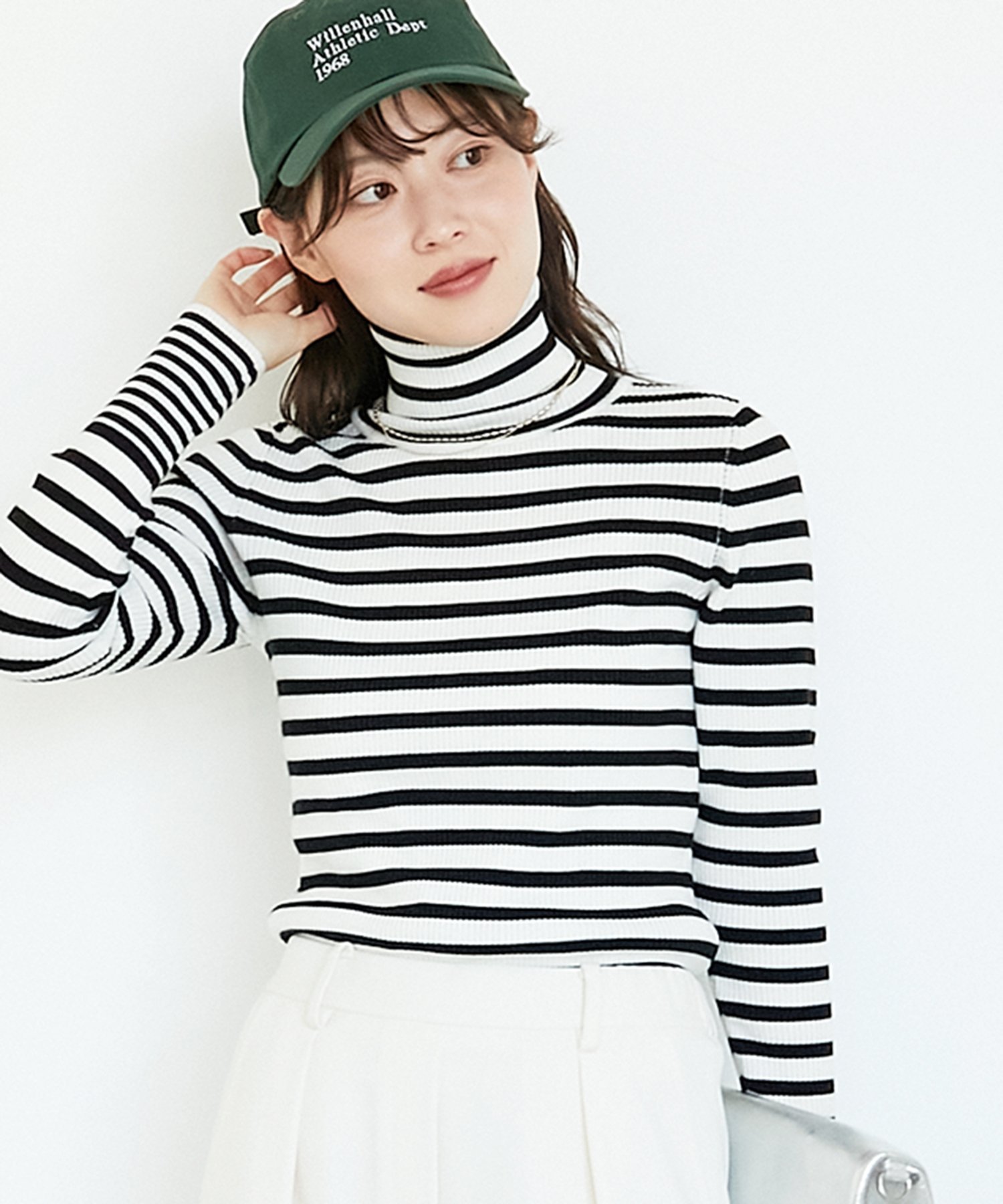 le.coeur blanc 《手洗い可能》リブタートルネックニット ルクールブラン トップス ニット ブラック グレー ホワイト ブラウン