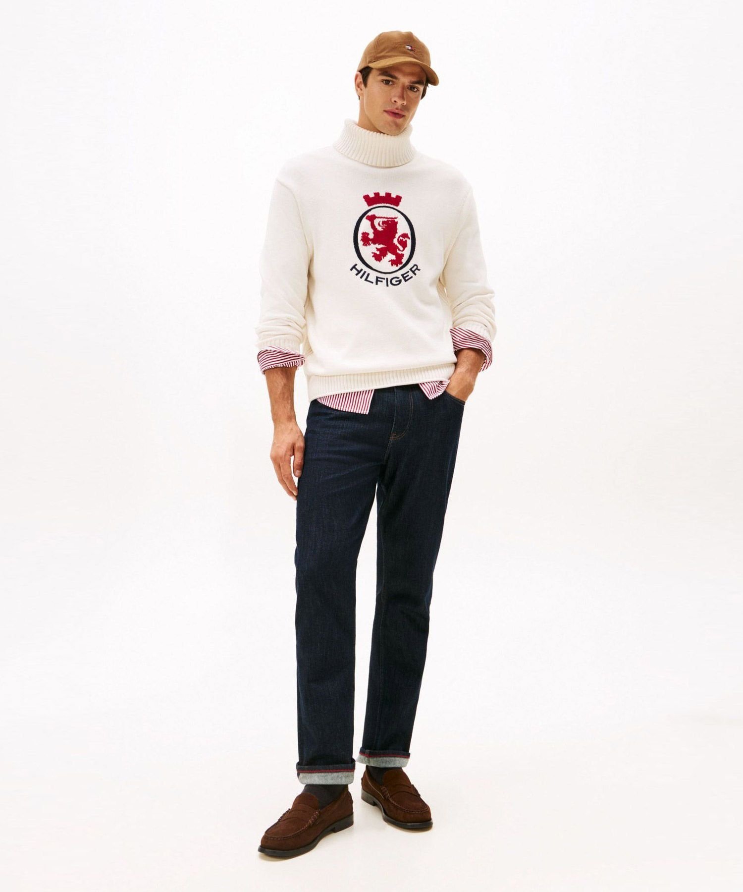 【SALE／40%OFF】TOMMY HILFIGER グラフィックロールネックセーター トミーヒルフィガー トップス ニット ホワイト【送料無料】