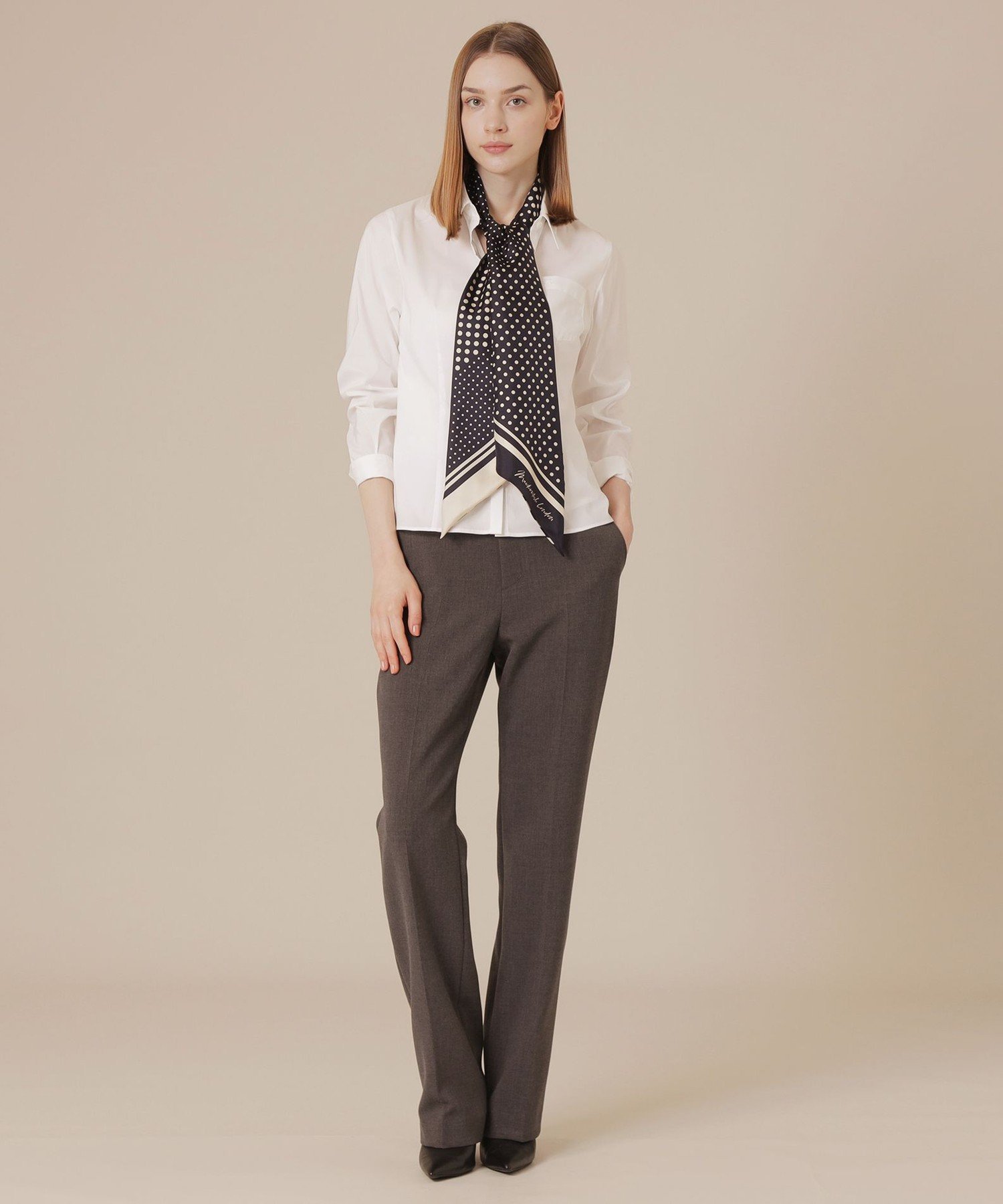 【SALE／30%OFF】MACKINTOSH LONDON　(L Size) 【L】コットンナイロンストレッチブラウス マッキントッシュ ロンドン トップス その他のトップス ホワイト ブルー【送料無料】