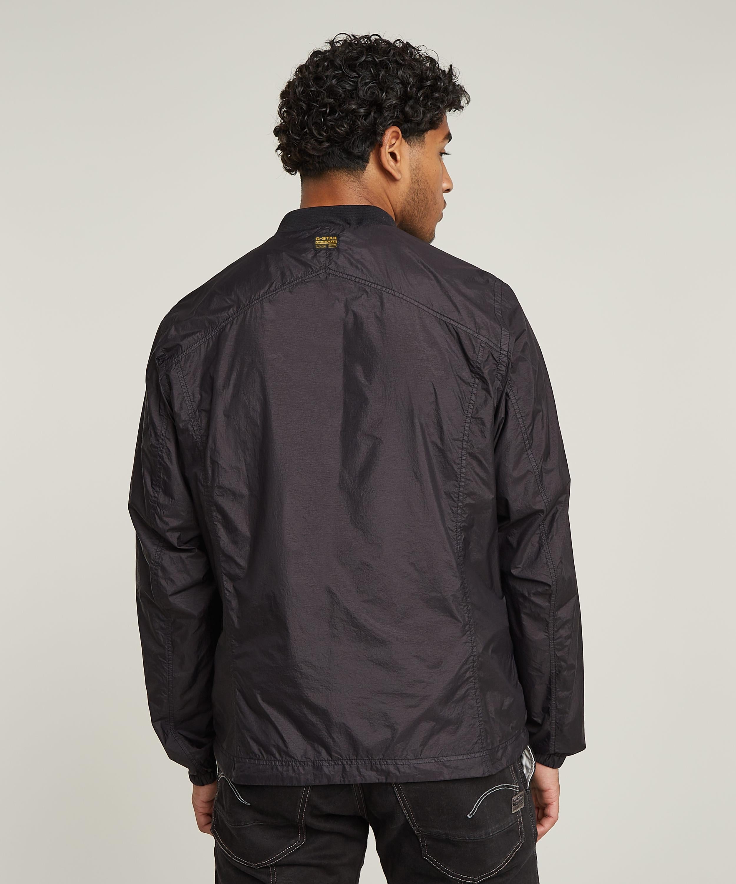 【公式ショップ】ROVIC OVERSHIRT/ミリタリーディテールナイロンジップアップジャケット ジースターロゥ ジャケット・アウター ブルゾン・ジャンパー ブラック
