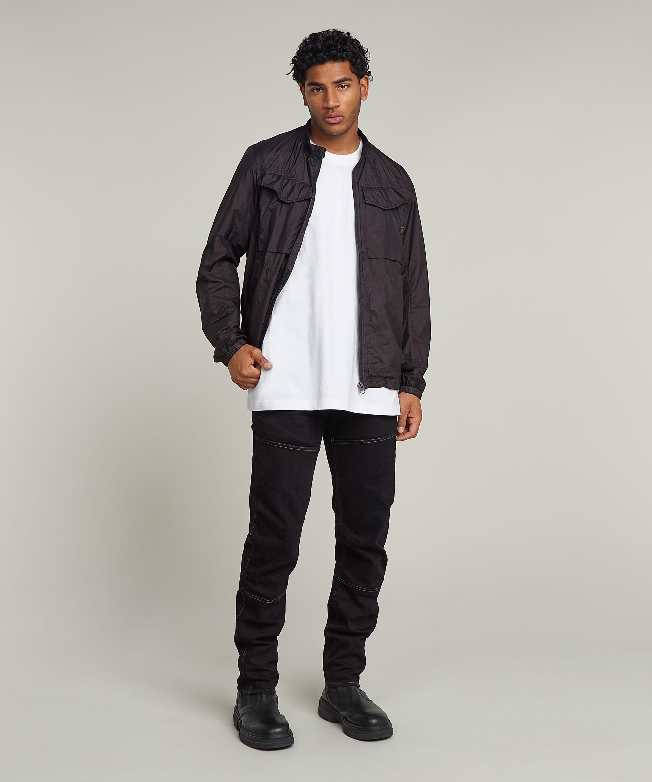 【公式ショップ】ROVIC OVERSHIRT/ミリタリーディテールナイロンジップアップジャケット ジースターロゥ ジャケット・アウター ブルゾン・ジャンパー ブラック