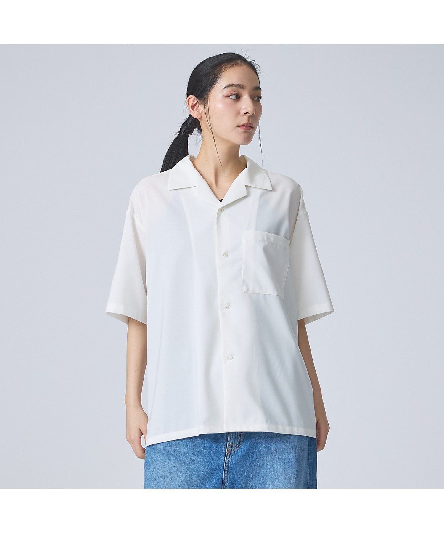 【SALE／30%OFF】ABAHOUSE LASTWORD 【FORTUNA/フォルトゥナ】ECOTECOpenCollarShirts/エ アバハウス トップス シャツ・ブラウス ベージュ ホワイト ブラック【送料無料】