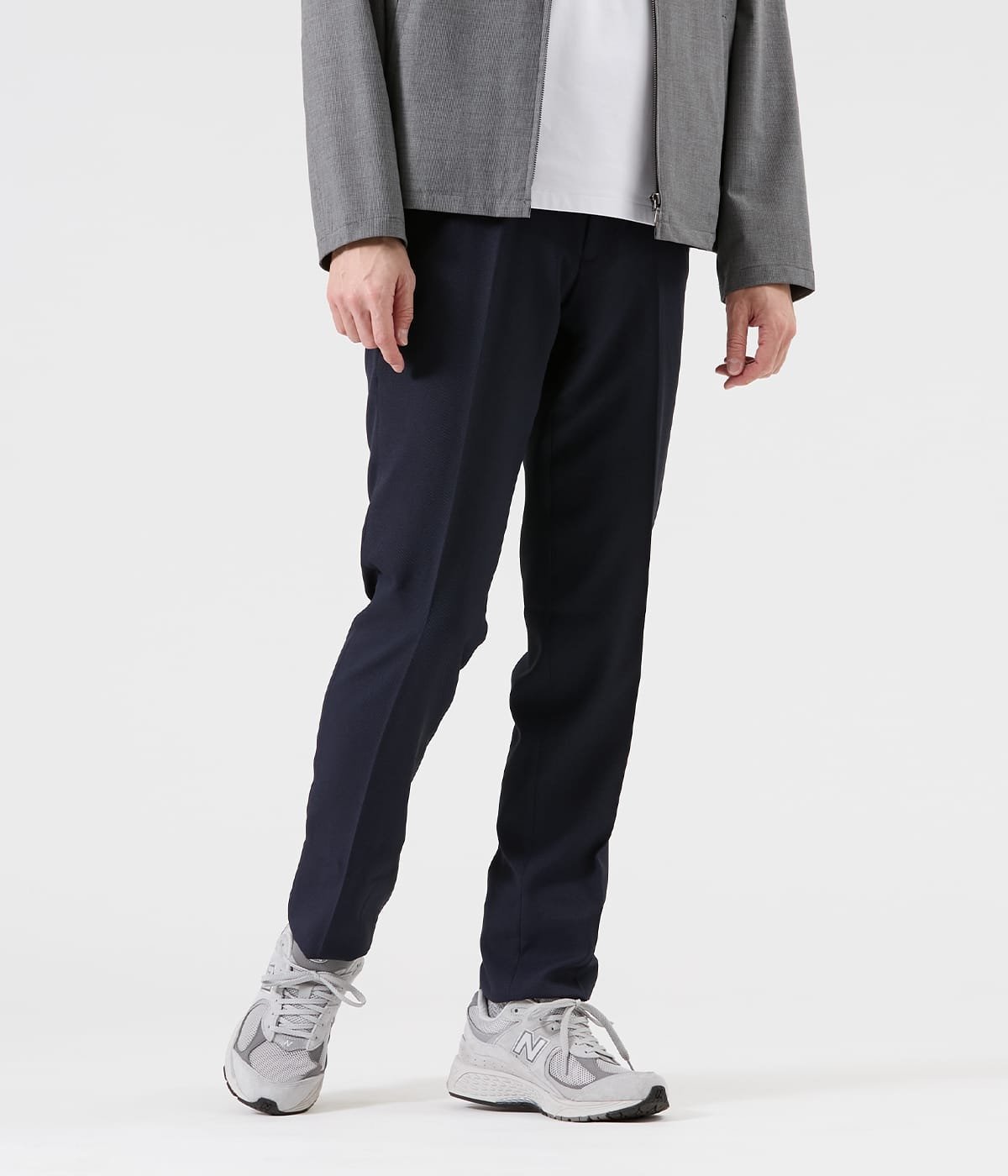NEWYORKER MEN 【ストレッチ】ピンヘッド スラックス ニューヨーカー パンツ スラックス・ドレスパンツ ネイビー