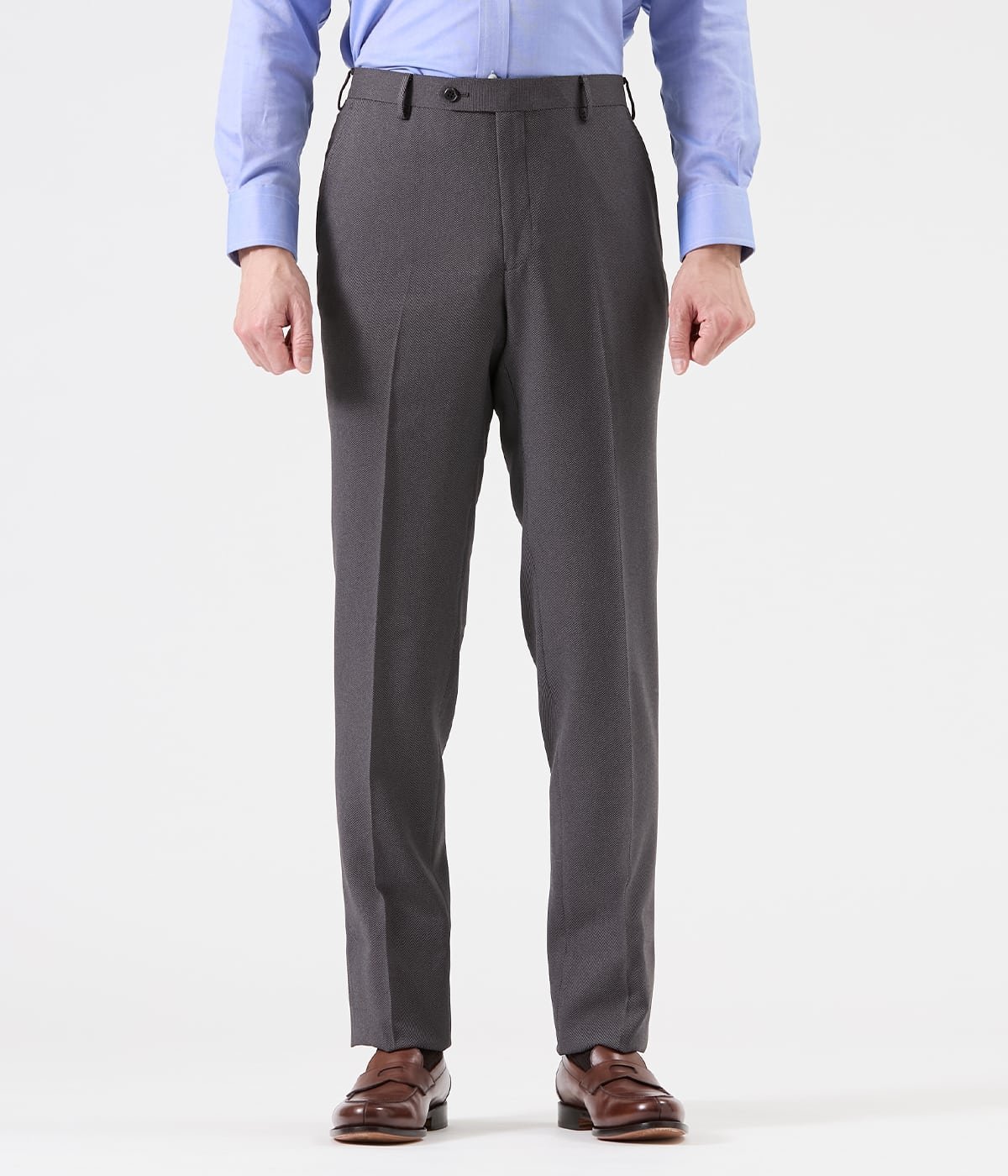 NEWYORKER MEN 【ストレッチ】ピンヘッド スラックス ニューヨーカー パンツ スラックス・ドレスパンツ ネイビー