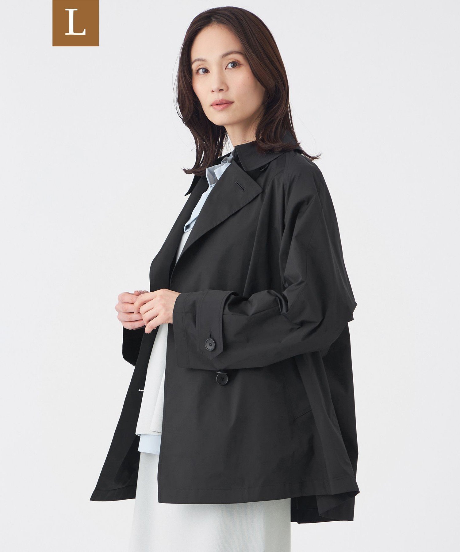 TRANS WORK 【L】【はっ水・ウォッシャブル】SOLOTEXタフタコート サンヨー エルサイズ ジャケット・アウター その他のジャケット・アウター ベージュ ネイビー