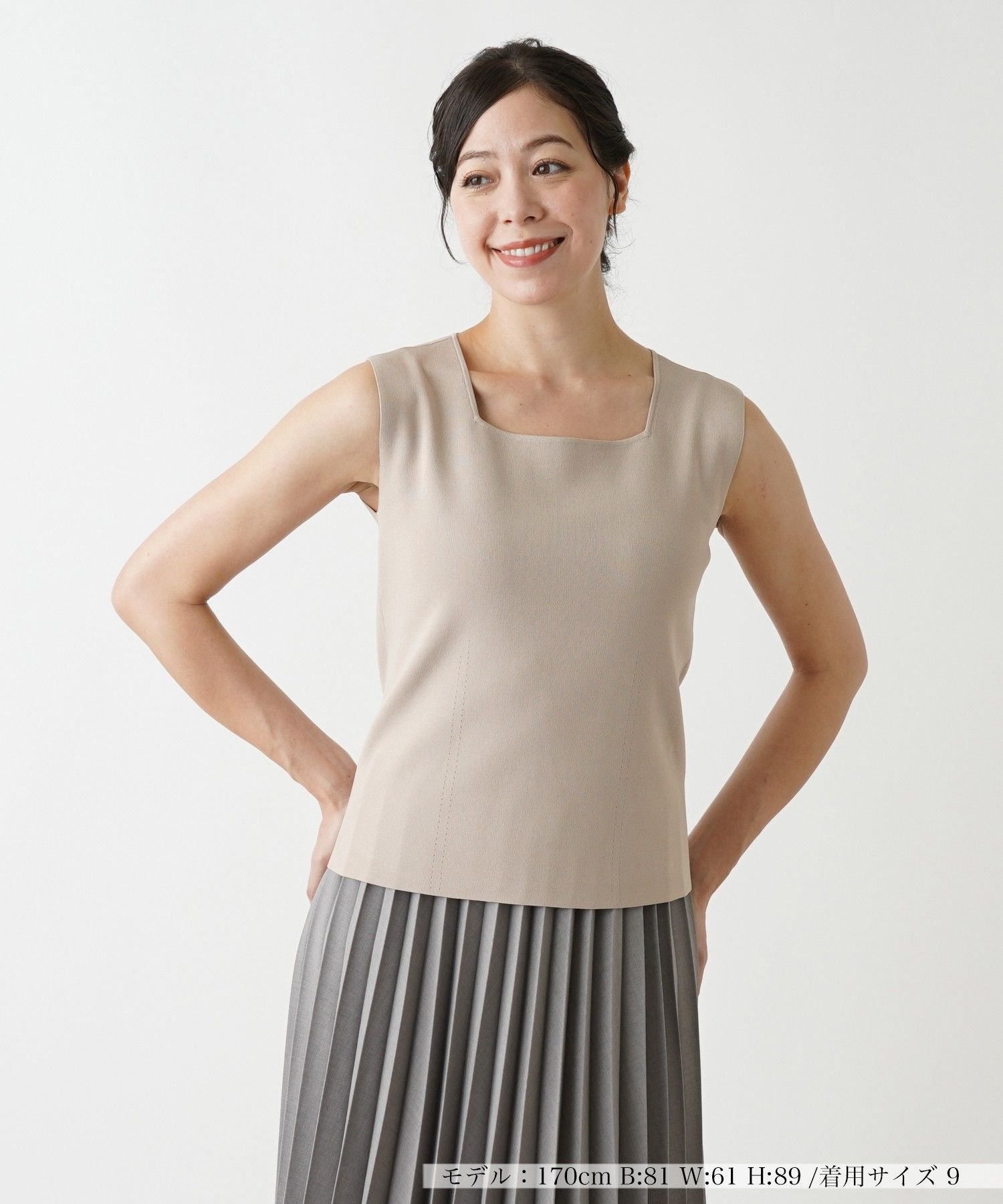 Leilian 【店舗人気】ニットタイプ レリアン トップス ニット ホワイト ブラウン ネイビー