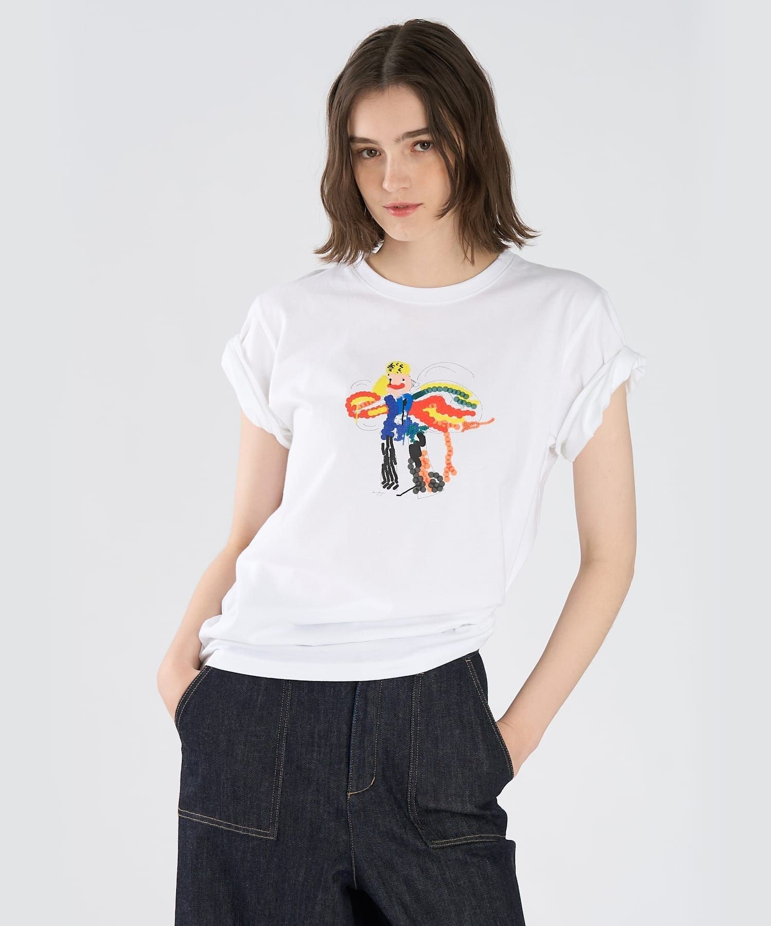 To b. by agnes b. Fairy T オーガニックコットン 半袖 アーティストTシャツ アニエスベー トップス カットソー・Tシャツ ホワイト【送料無料】