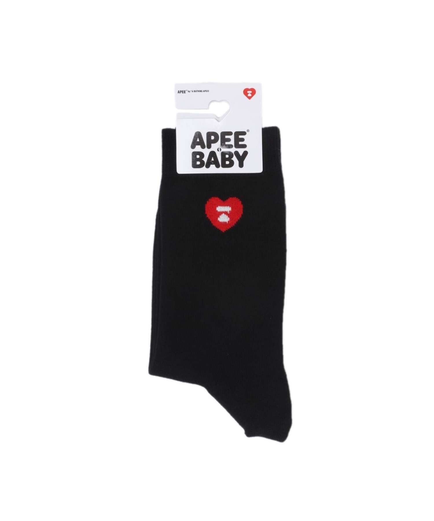 A BATHING APE HEART EMBROIDERY BADGE SOCKS ア ベイシング エイプ 靴下・レッグウェア 靴下 グレー レッド ブラック ホワイト