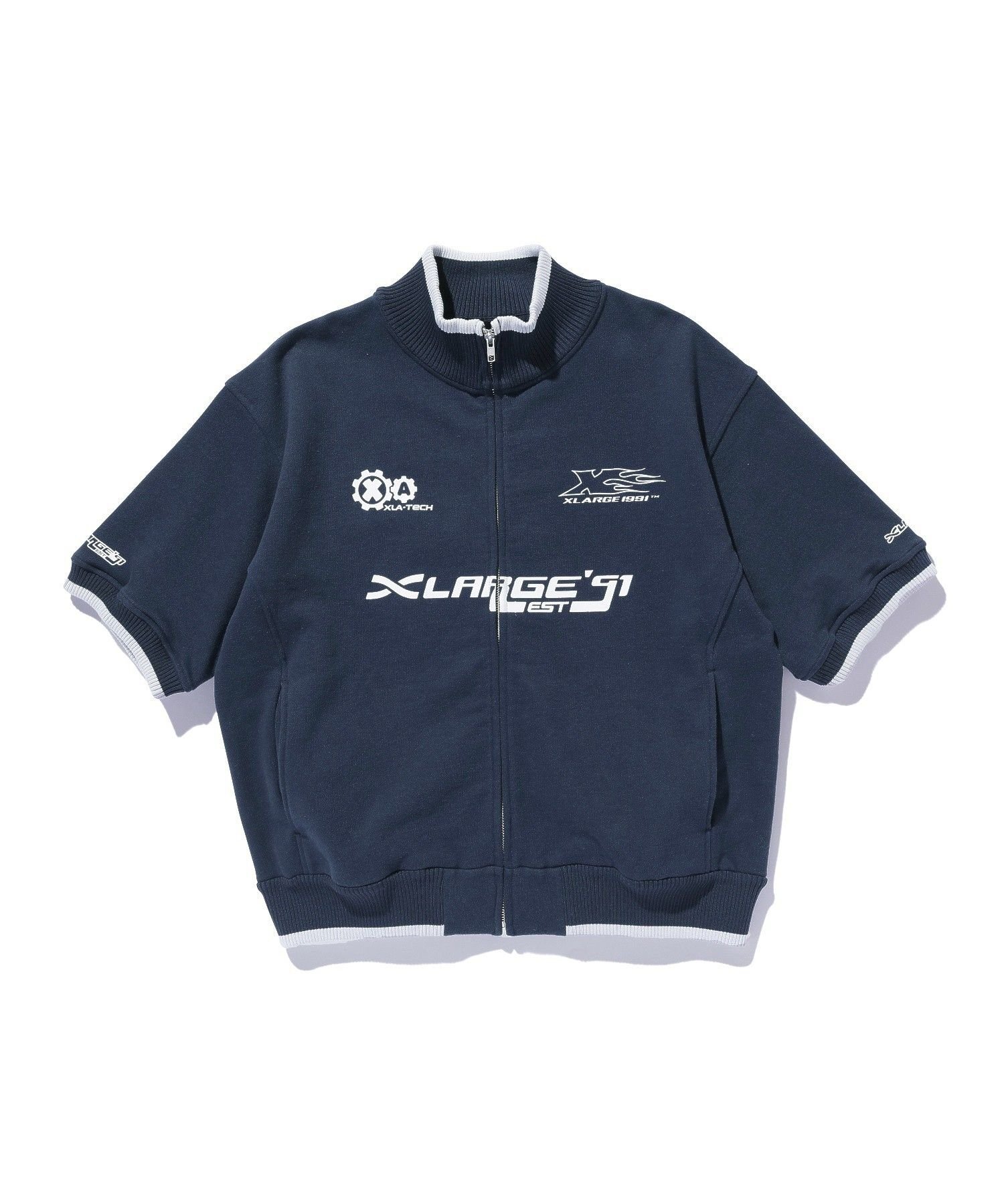 ZIP UP S/S SWEATSHIRT エクストララージ トップス スウェット・トレーナー ブラック ネイビー グリーン