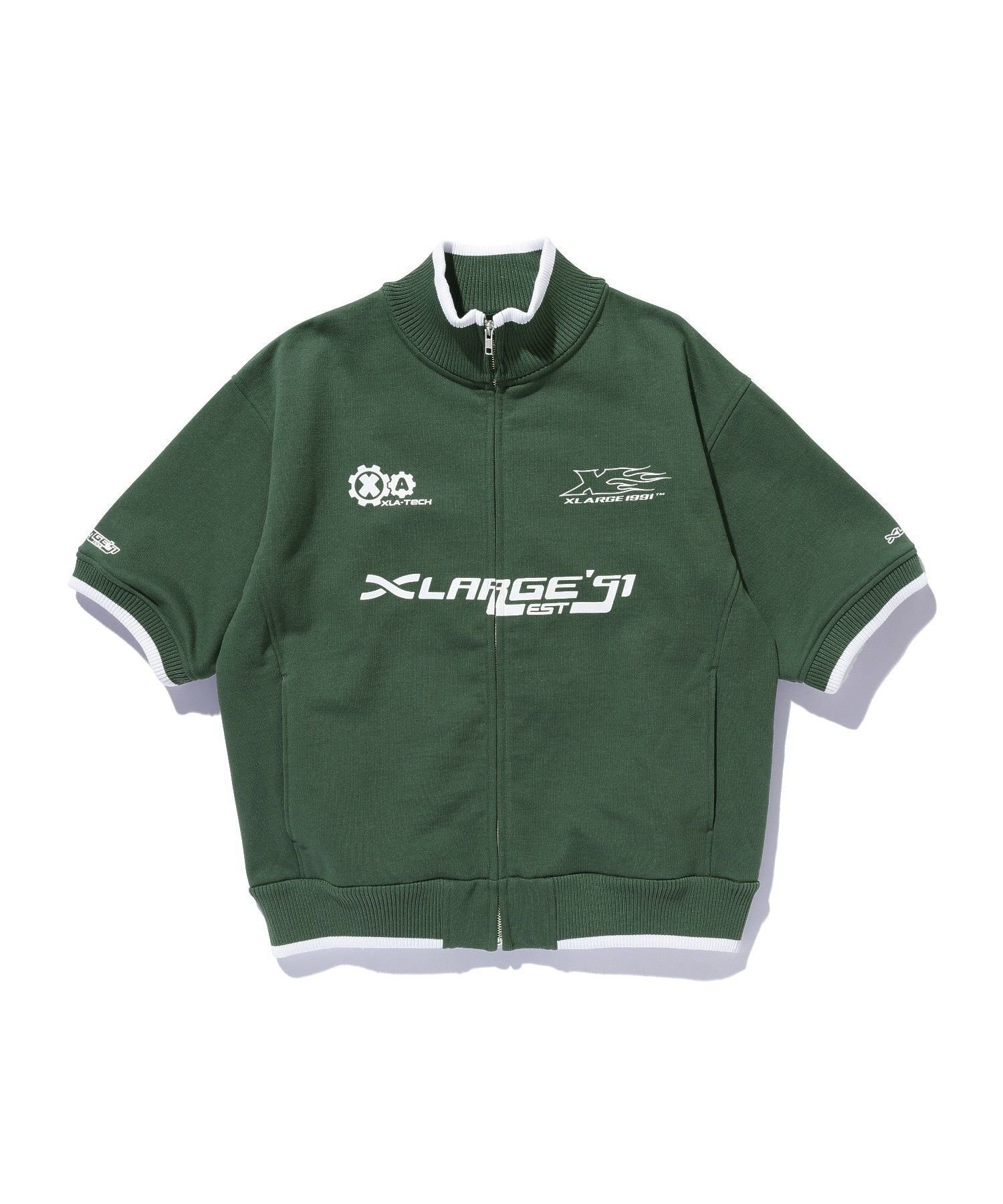 ZIP UP S/S SWEATSHIRT エクストララージ トップス スウェット・トレーナー ブラック ネイビー グリーン