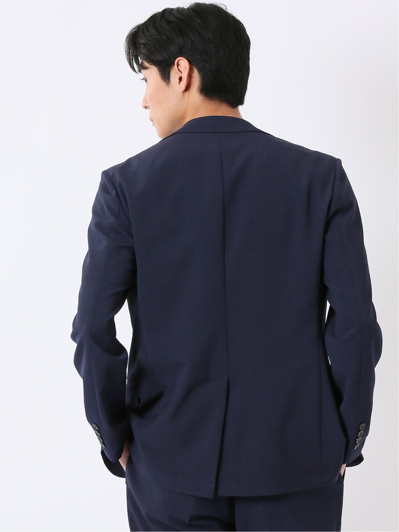 【SALE／10%OFF】TAKA-Q リネン調 スリムフィット 2ボタン ジャケット 紺(セットアップ可能) タカキュー スーツ・フォーマル スーツジャケット ネイビー【送料無料】