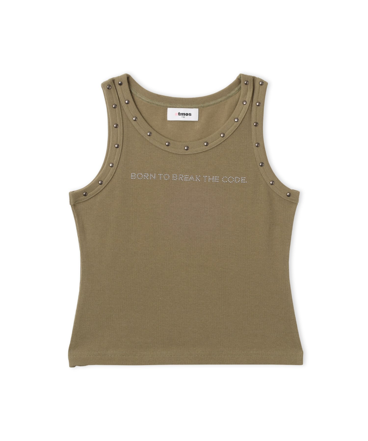 atmos pink atmos pink Studs Tank Top KHAKI アトモス トップス ノースリーブ・タンクトップ カーキグリーン【送料無料】