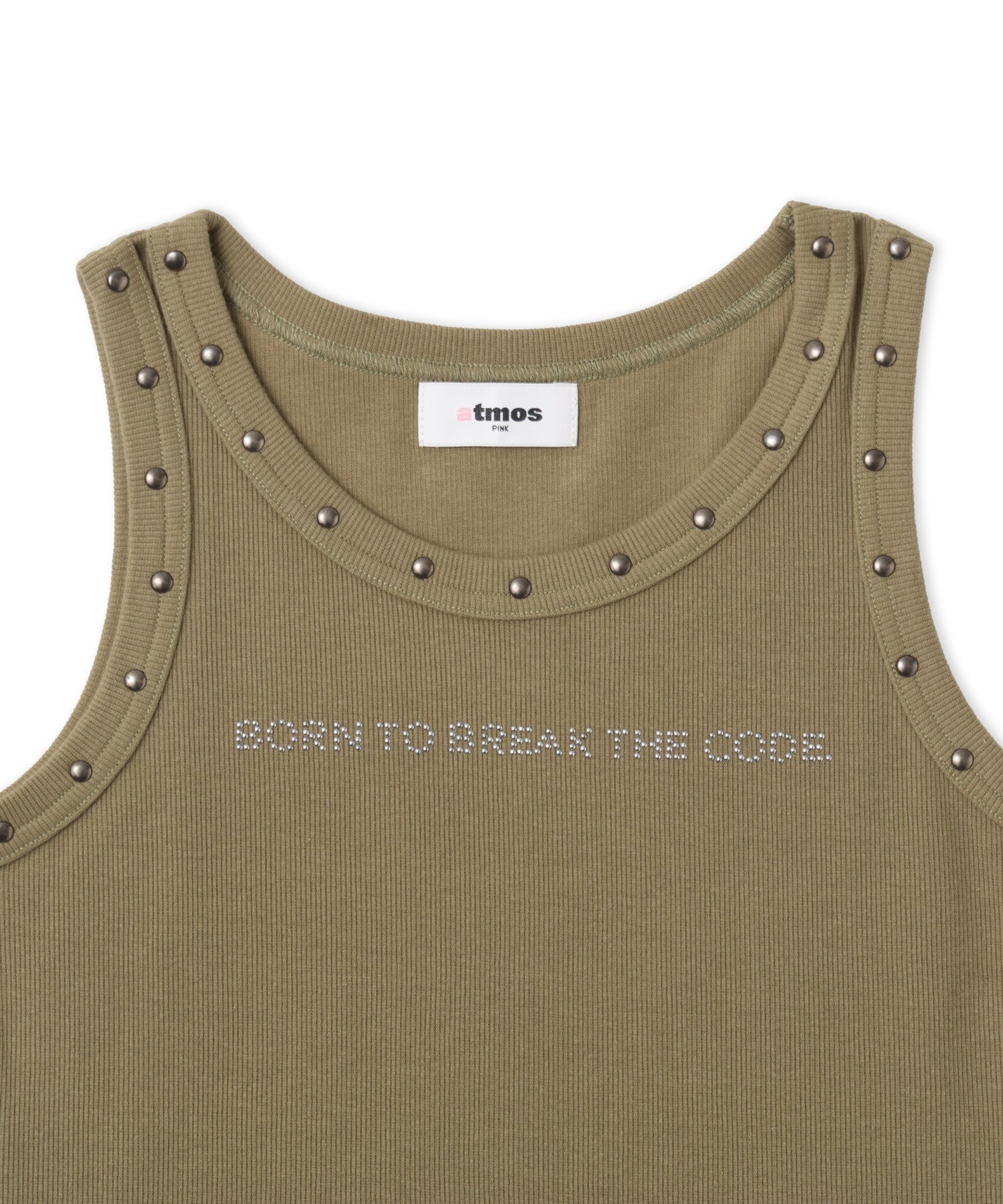 atmos pink atmos pink Studs Tank Top KHAKI アトモス トップス ノースリーブ・タンクトップ カーキグリーン