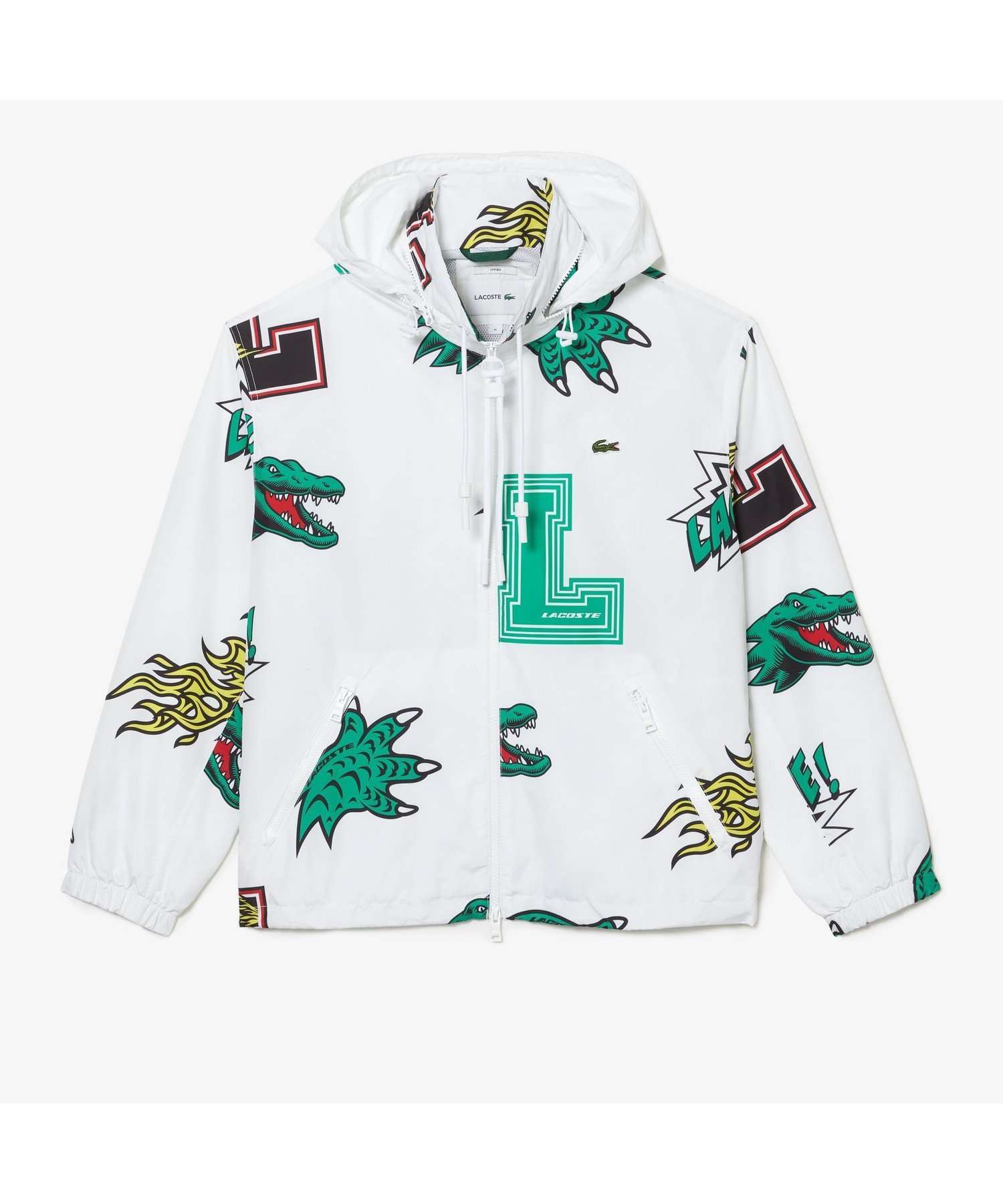 ラコステ アウター メンズ 【SALE／30%OFF】LACOSTE コミックグラフィックプリントトラックジャケット ラコステ ジャケット・アウター ブルゾン・ジャンパー ホワイト【送料無料】