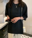 【SALE/40%OFF】ABITOKYO ルーズシルエットエンボス加工クルーネックTシャツ アビトーキョー トップス カットソー・Tシャツ グレー ネイビー ブラック ブラウン ホワイト(4)