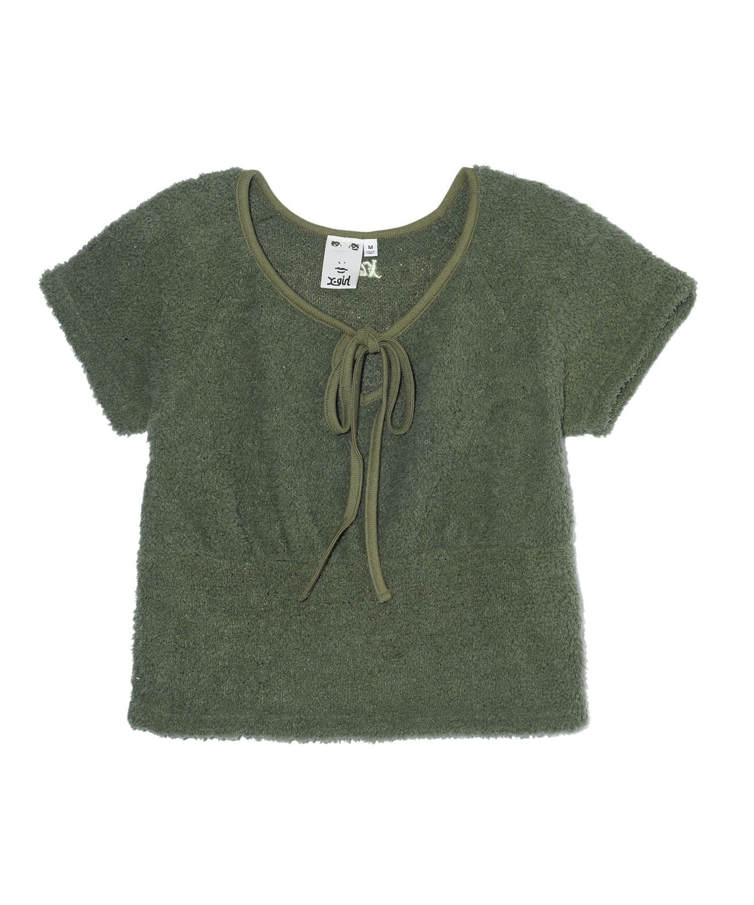 X-girl TELLY CLOTH TEARDROP S/S TOP エックスガール トップス カットソー・Tシャツ カーキグリーン ブラック パープル