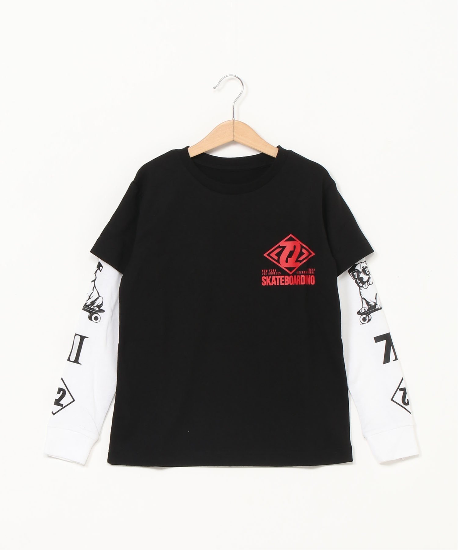 【SALE／20%OFF】SEVEN2 SEVEN2/(K)重ね着風長袖Tシャツ ニッキー トップス カットソー・Tシャツ ホワイト ブラック